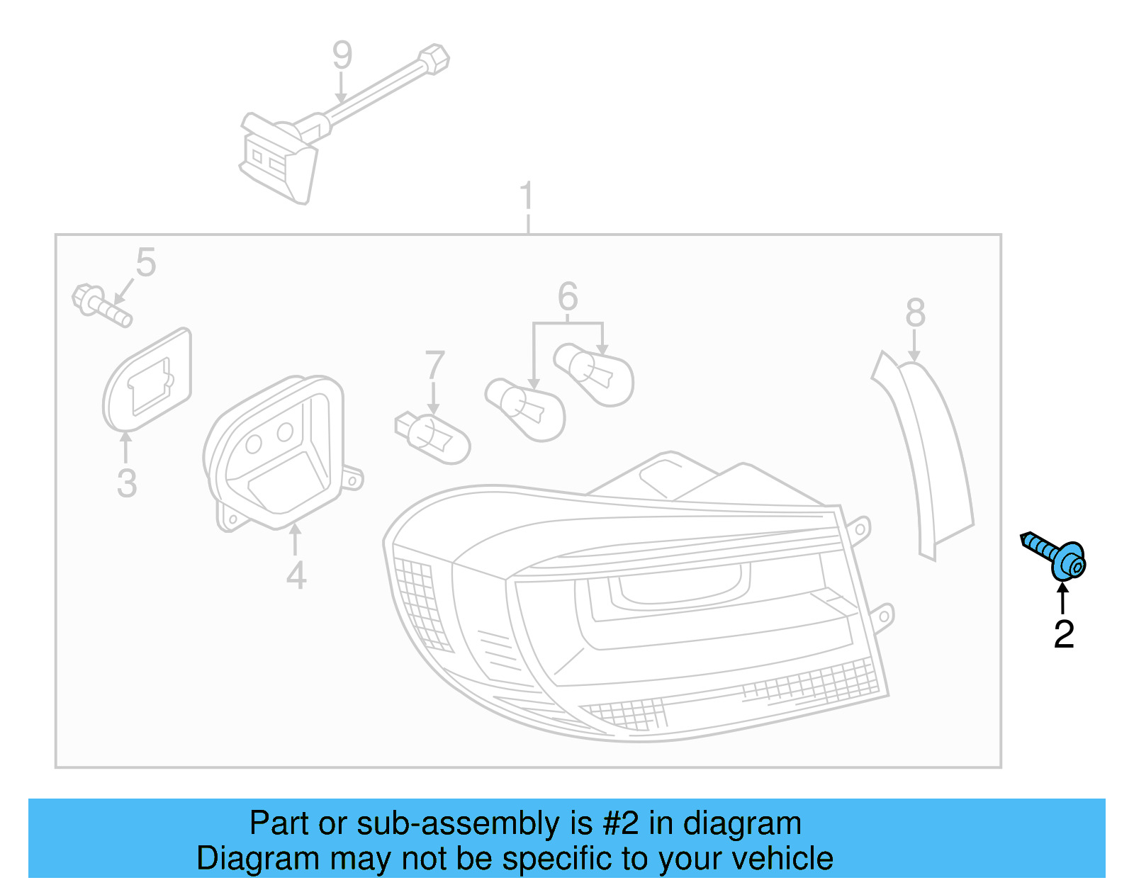 Tail Lamp Assembly Screw 5P0-945-246-A - View 16