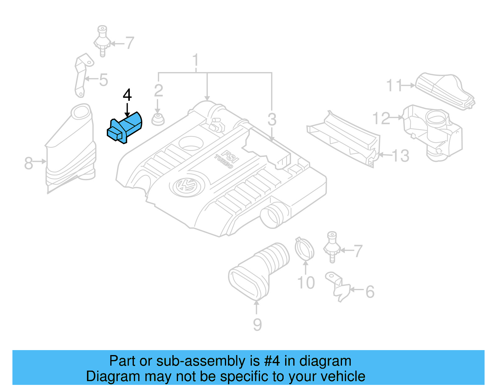 Mass Air Flow Sensor 06F-906-461-A - View 24