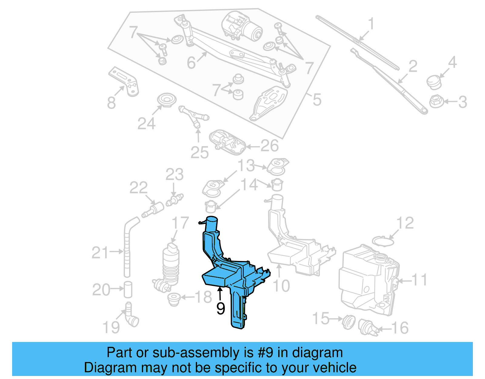 Washer Reservoir 3C0-955-453-P - View 2