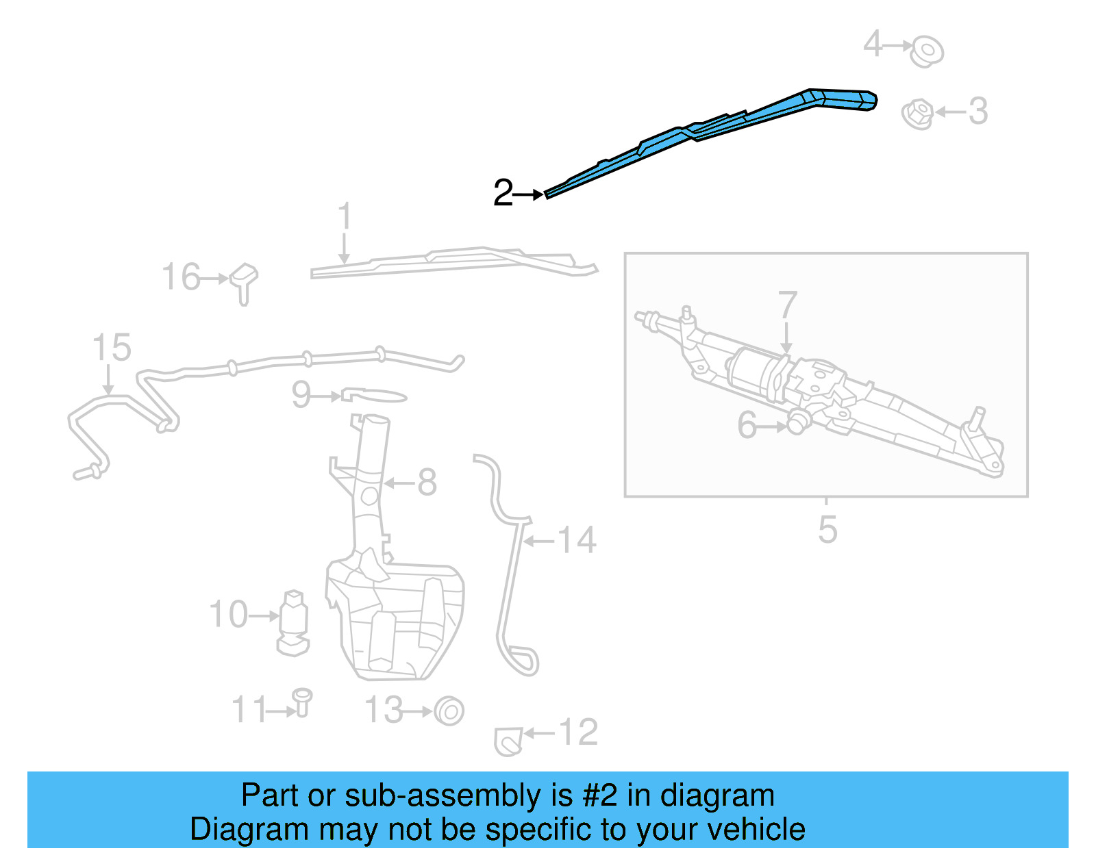 Wiper Arm Assembly 7B0-955-409-A - View 4