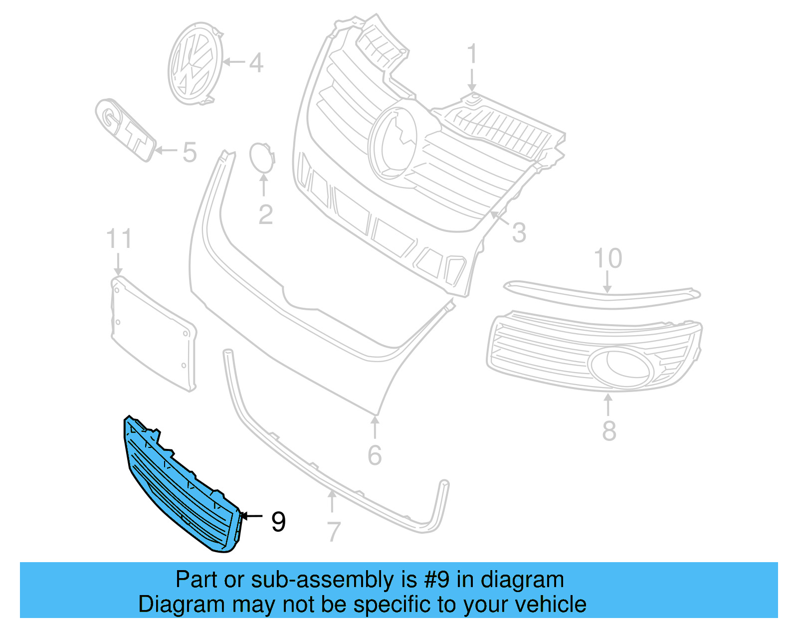 Grille 1K0-853-677-C-9B9 - View 7
