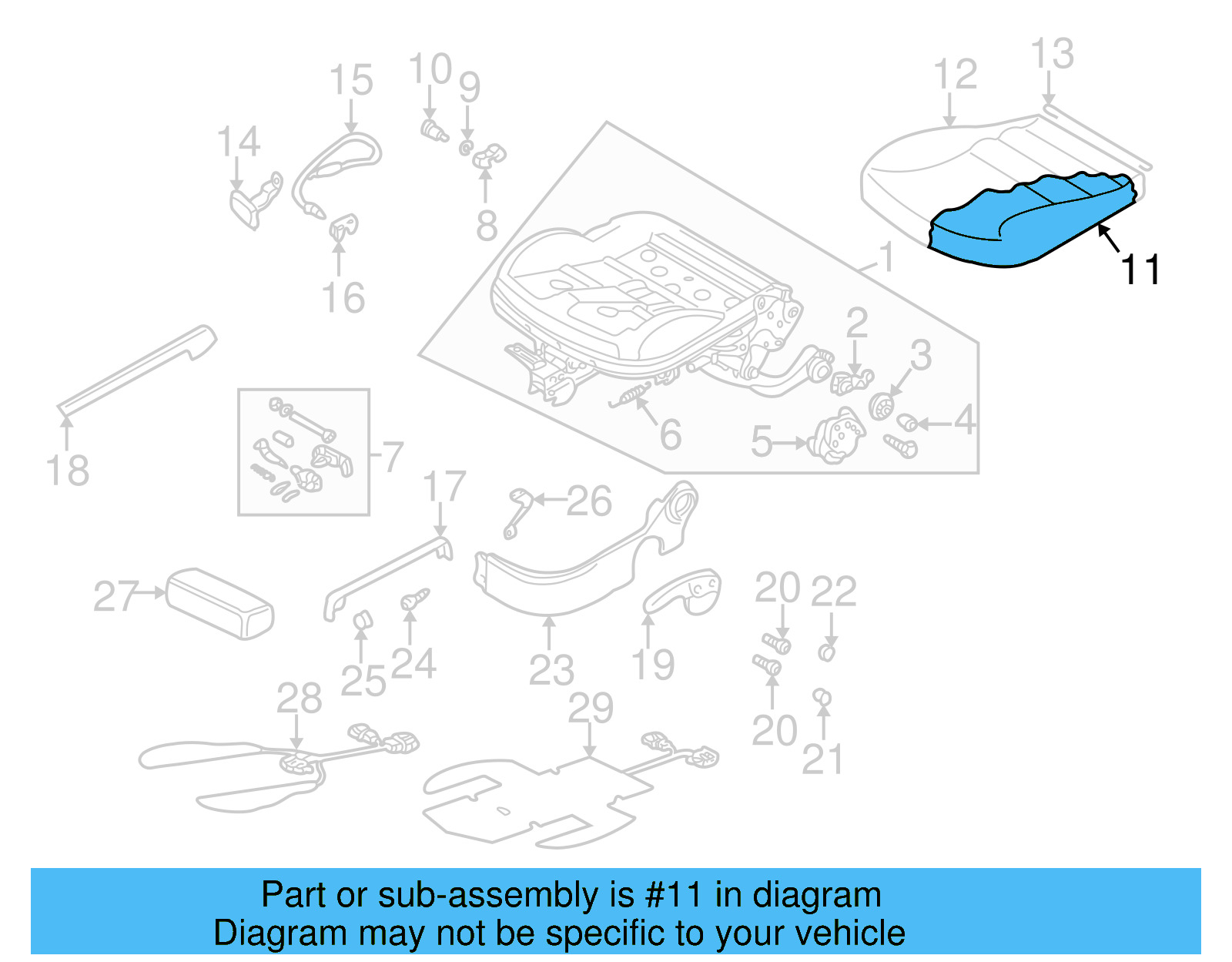Seat Cushion Pad 3B0-881-375-H - View 4