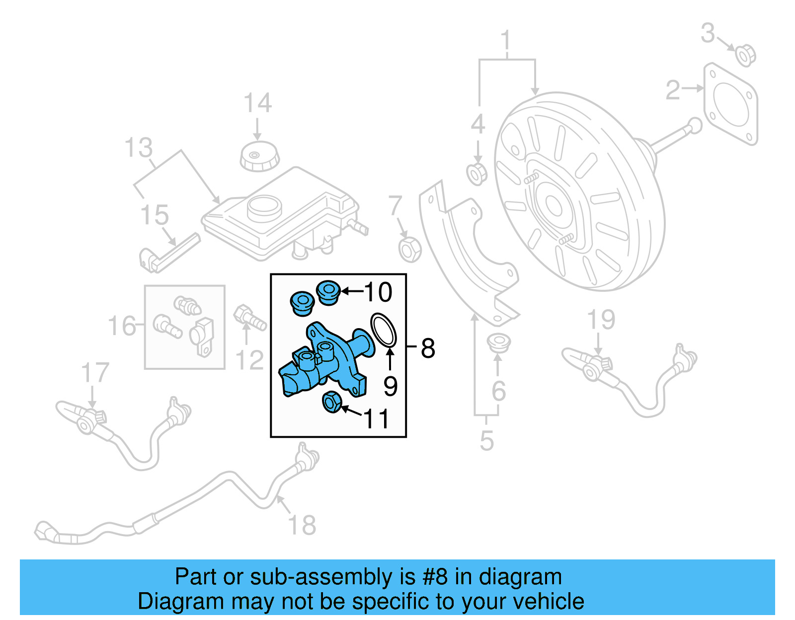Master Cylinder 5Q1-614-019-AC-REP - View 2