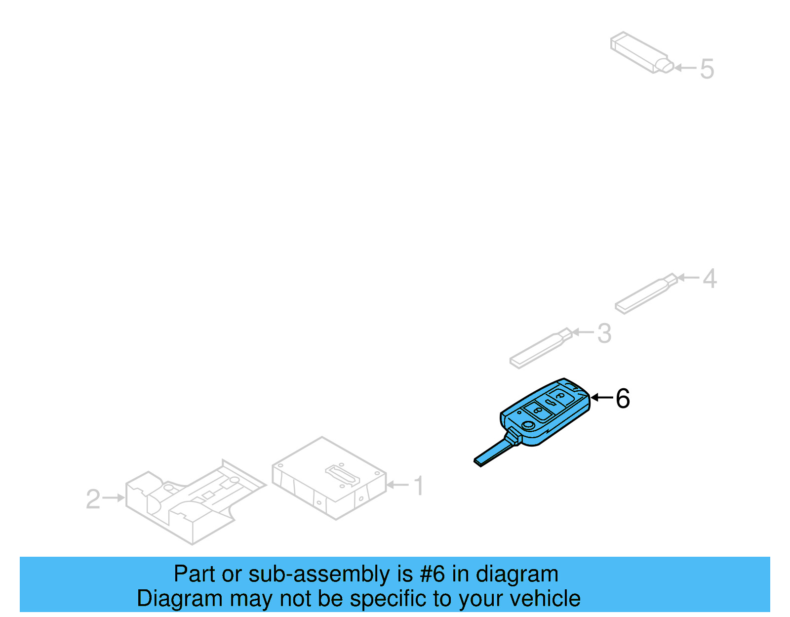 Keyless Entry Transmitter 5G0-959-752-BD-INF - View 2