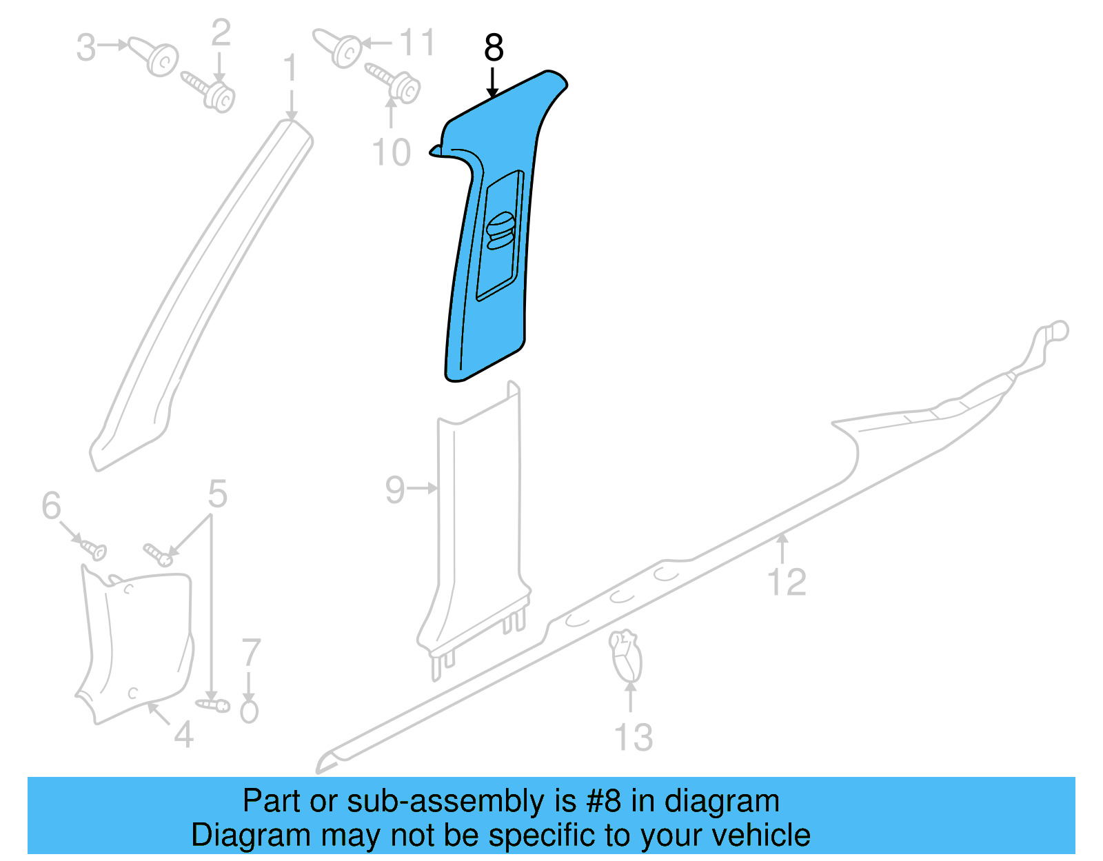 Center Pillar Trim 3B0-867-243-D-2PK - View 6