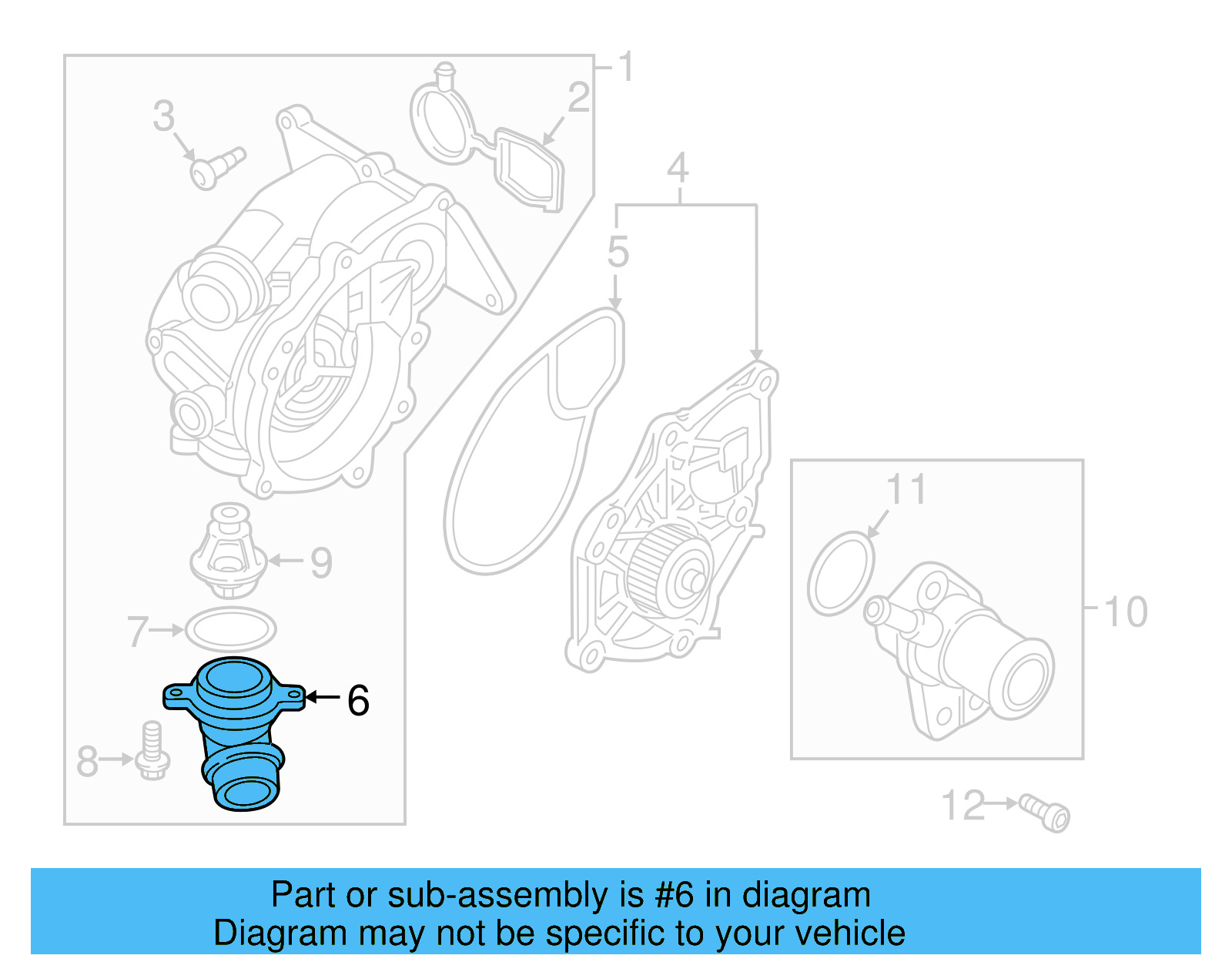 Engine Coolant Thermostat Housing 06K-121-121-E - View 10