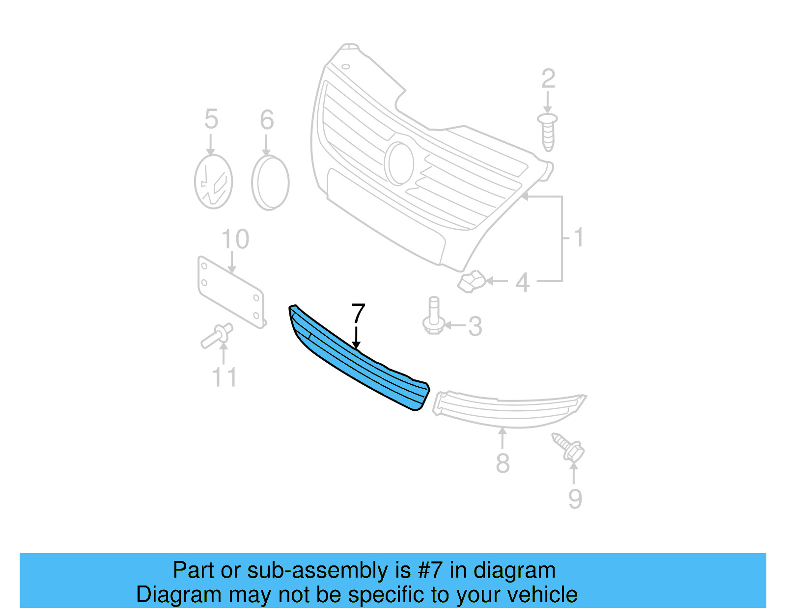 Lower Grille 3C0-853-671-C-9B9 - View 9