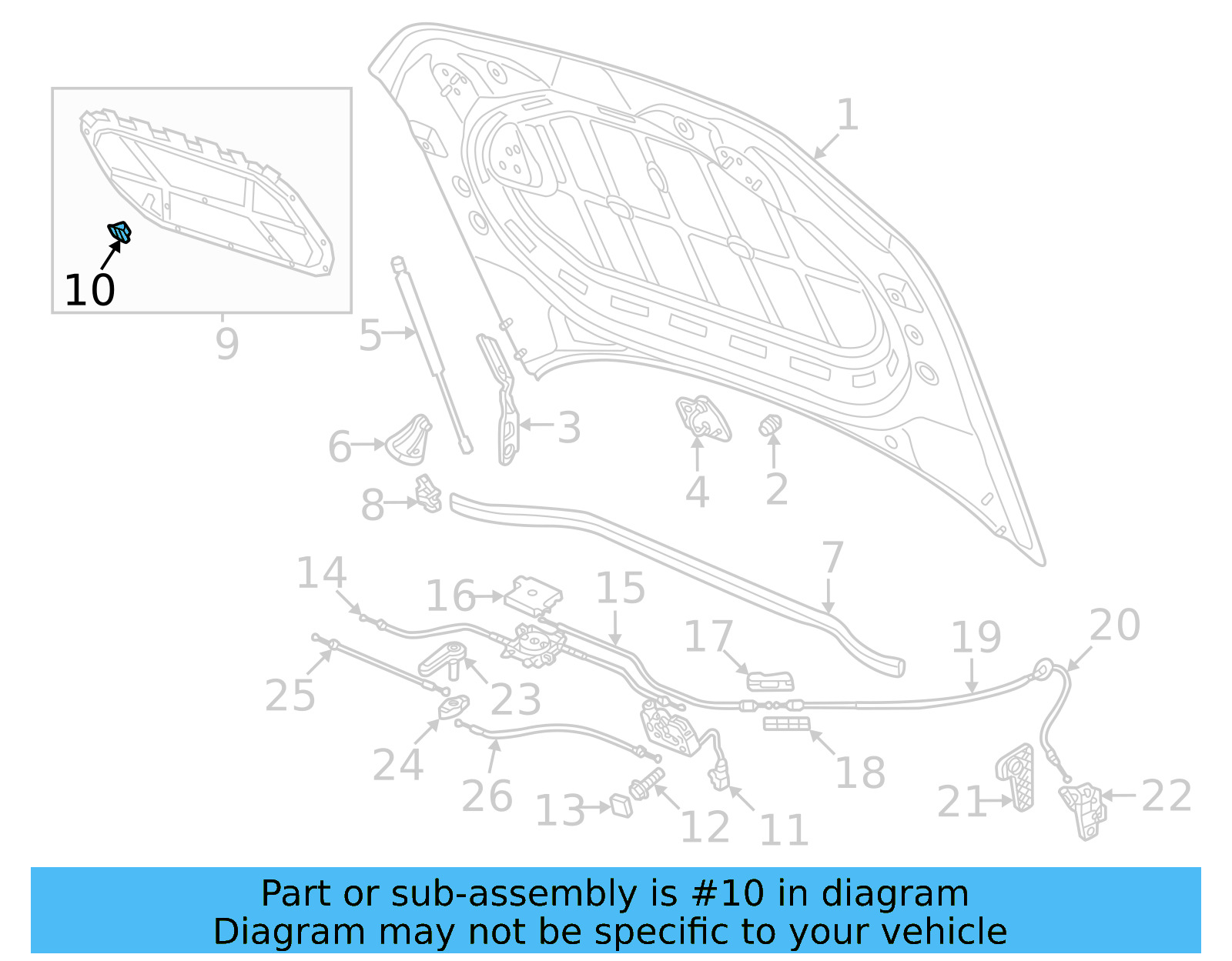 Hood Insulation Pad Clip 1T0-863-727 - View 3