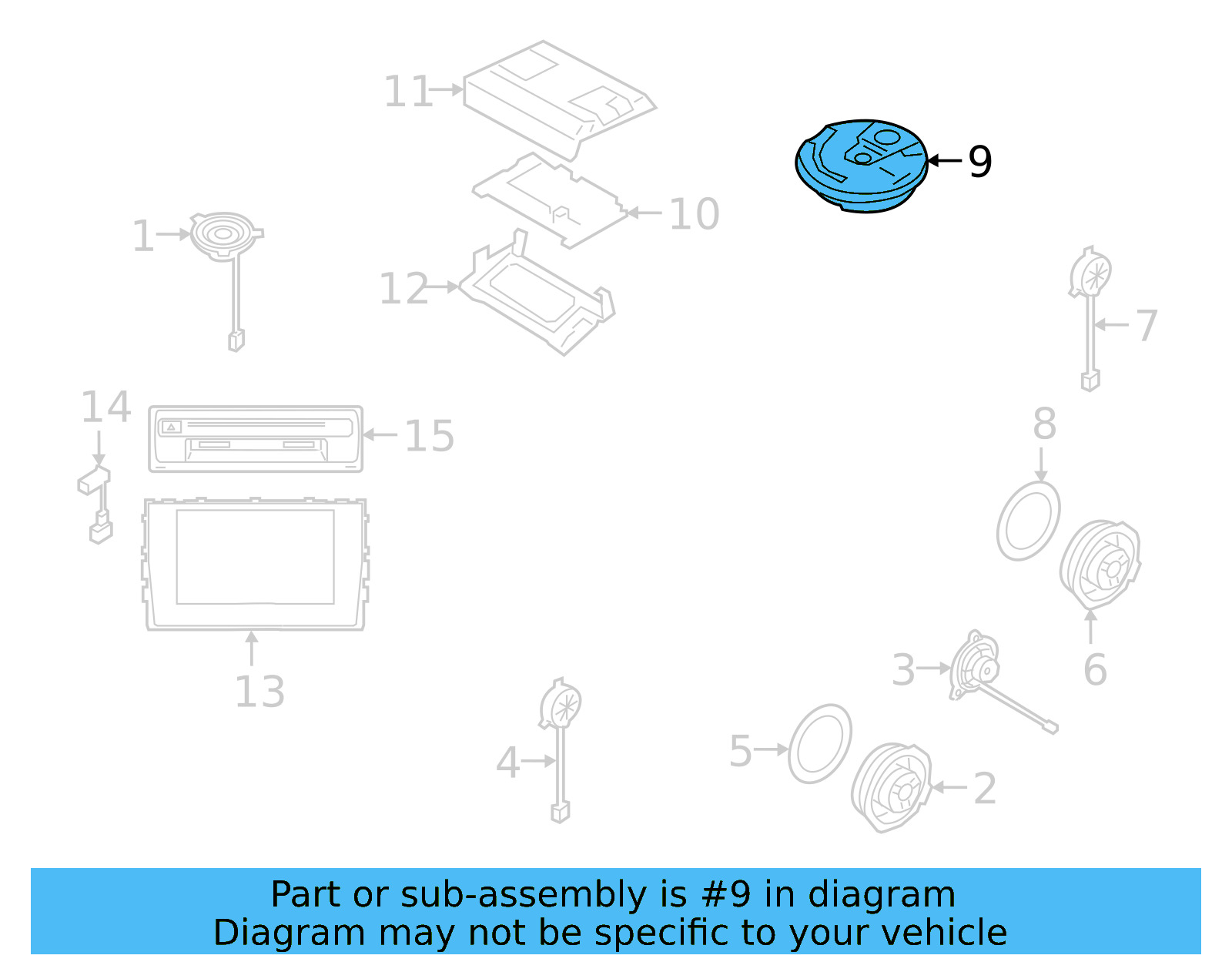 Rear Speaker 3G8-035-621-A - View 3