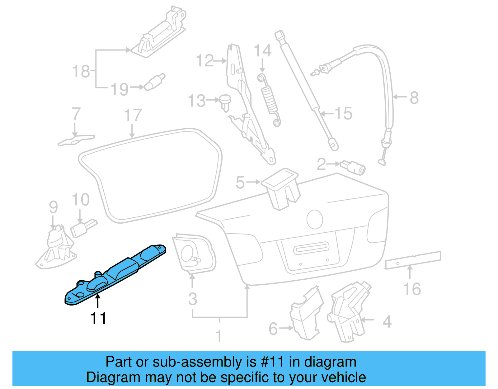 Deck Lid Handle 1T0-827-574-M - View 4
