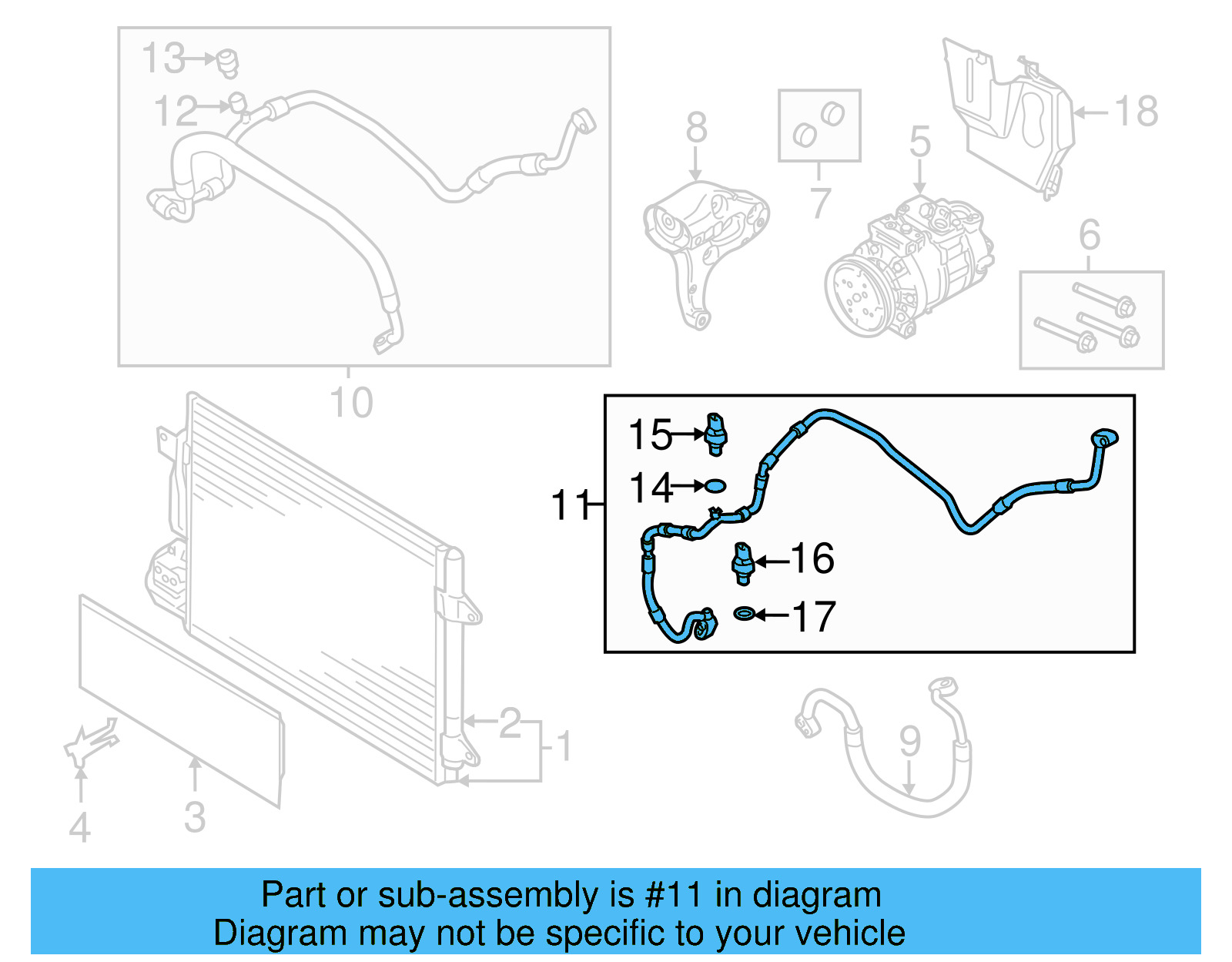 A/C Refrigerant Liquid Hose 5C0-816-741-K - View 3