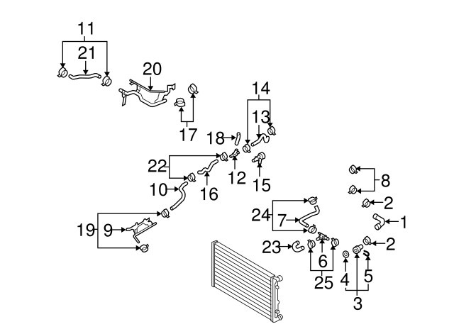 Cooling System Bypass Line Adapter 1J0-121-087-B - View 36