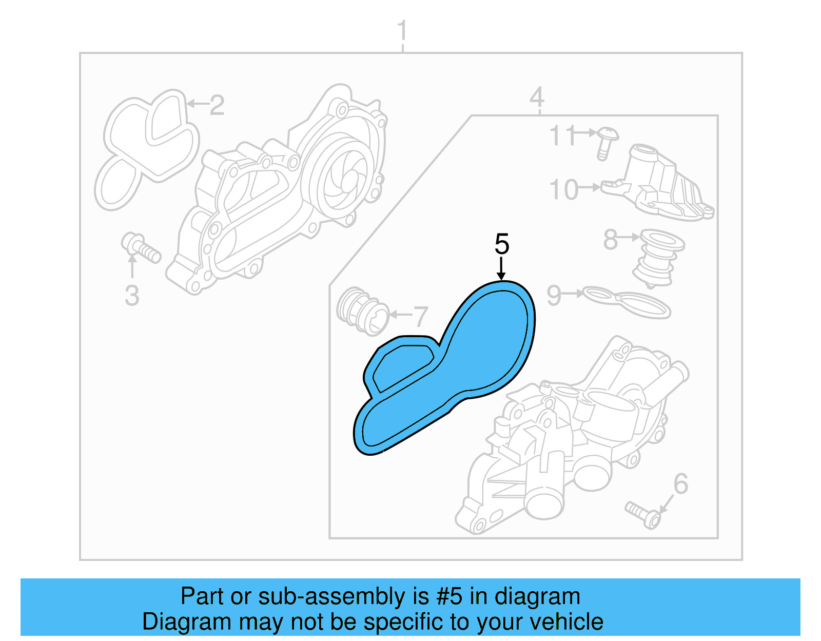 Thermostat Housing Gasket 04E-121-119-C - View 11