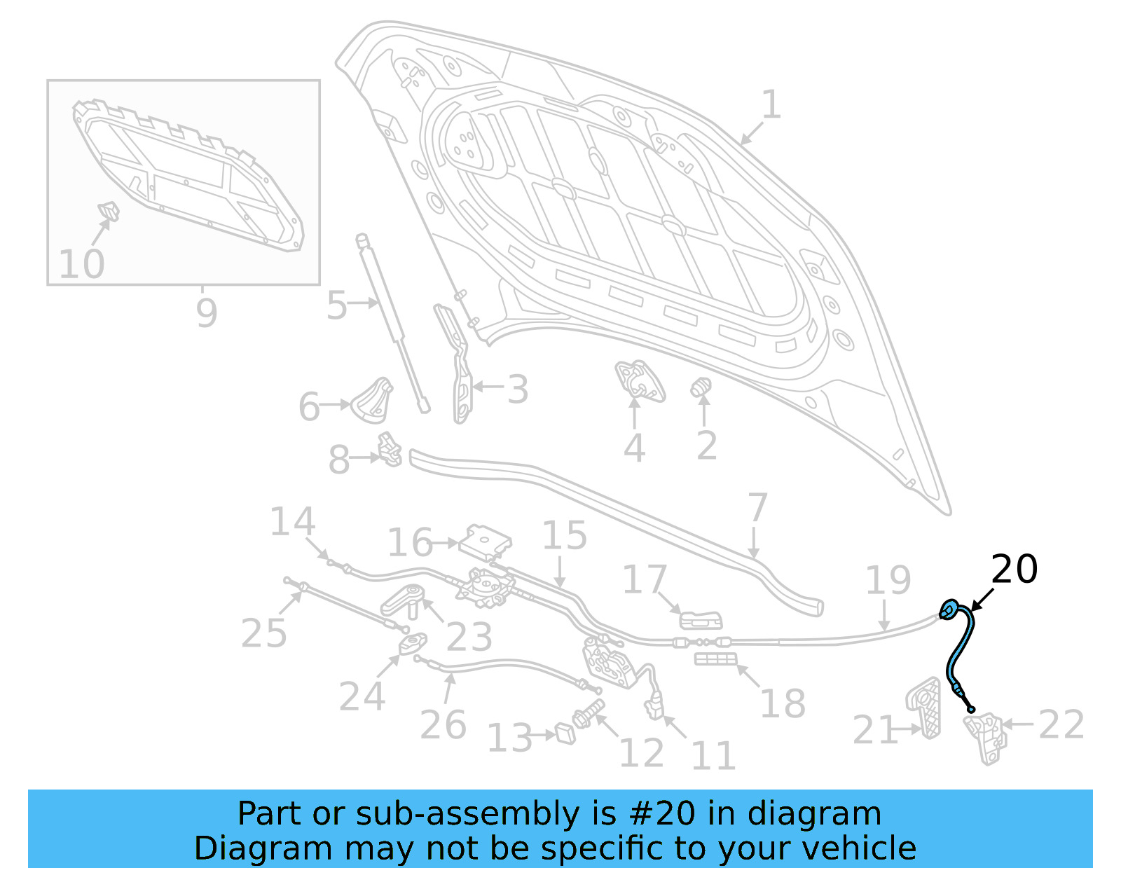 Opener Cable Grommet 1T0-823-591-B - View 2