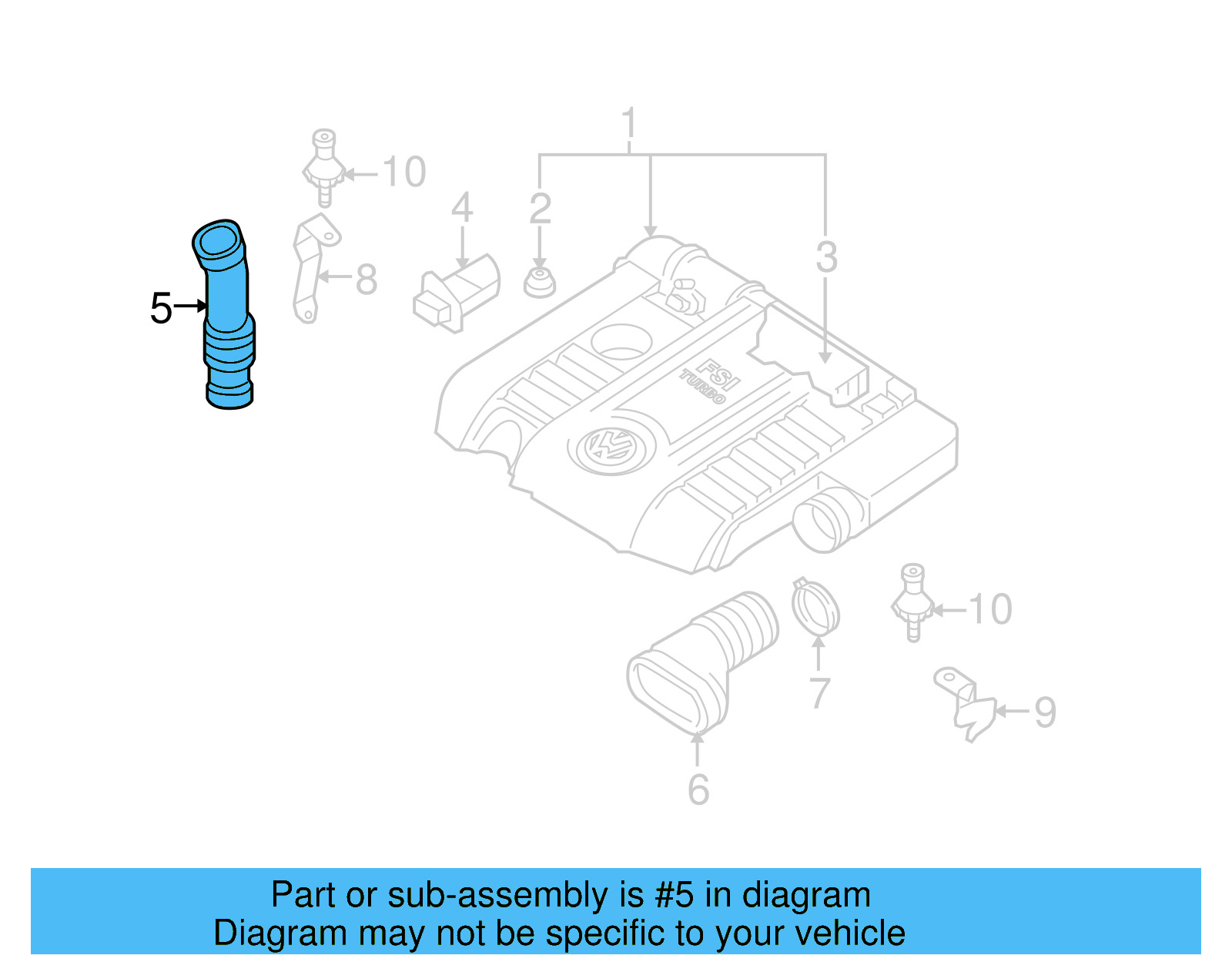 Intake Pipe 06F-129-627-G - View 9
