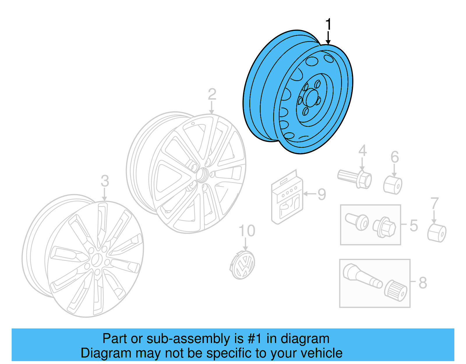 Spare Wheel 5C0-601-027-C-03C - View 10