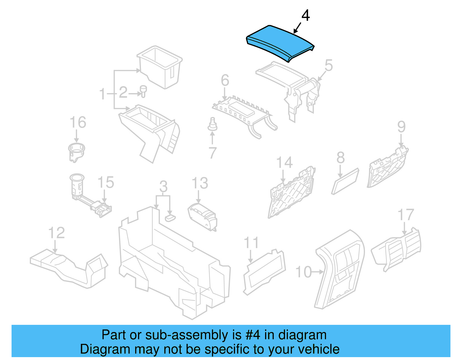 Armrest Cover 3C0-864-211-B-83X - View 6
