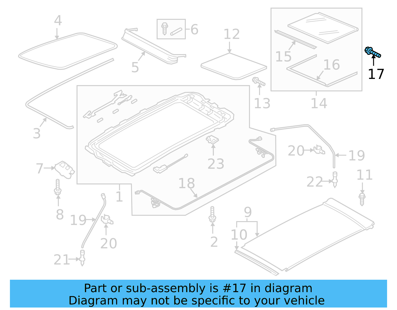 Sunroof Glass Bolt 7P0-898-955 - View 3