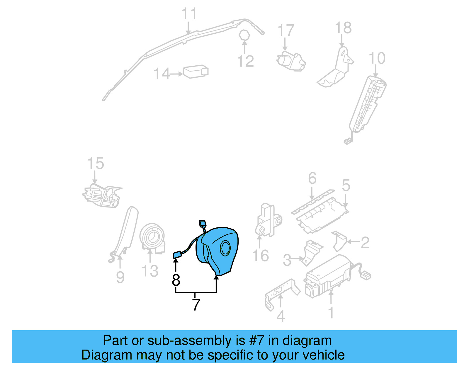 Driver Air Bag 1K0-880-201-H-1QB - View 7