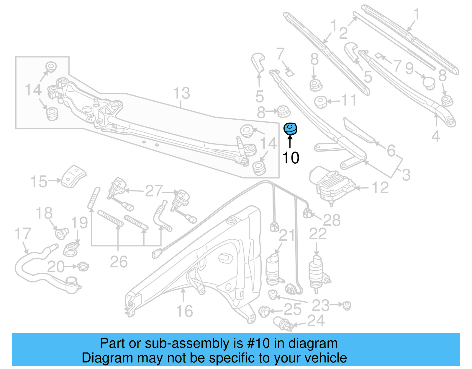 Wiper Arm Washer 7L0-955-345