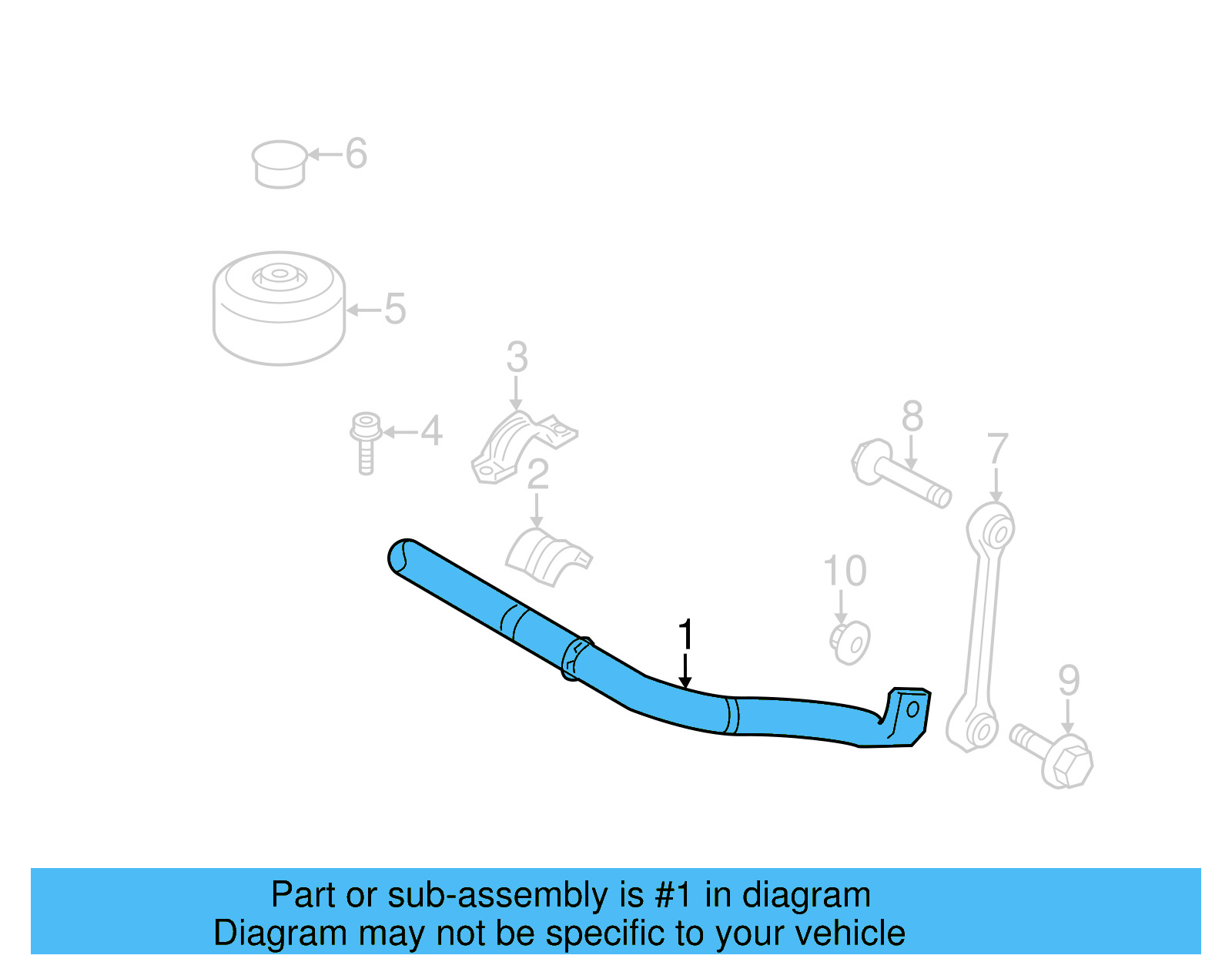 Stabilizer Bar 7L0-411-025-G - View 12