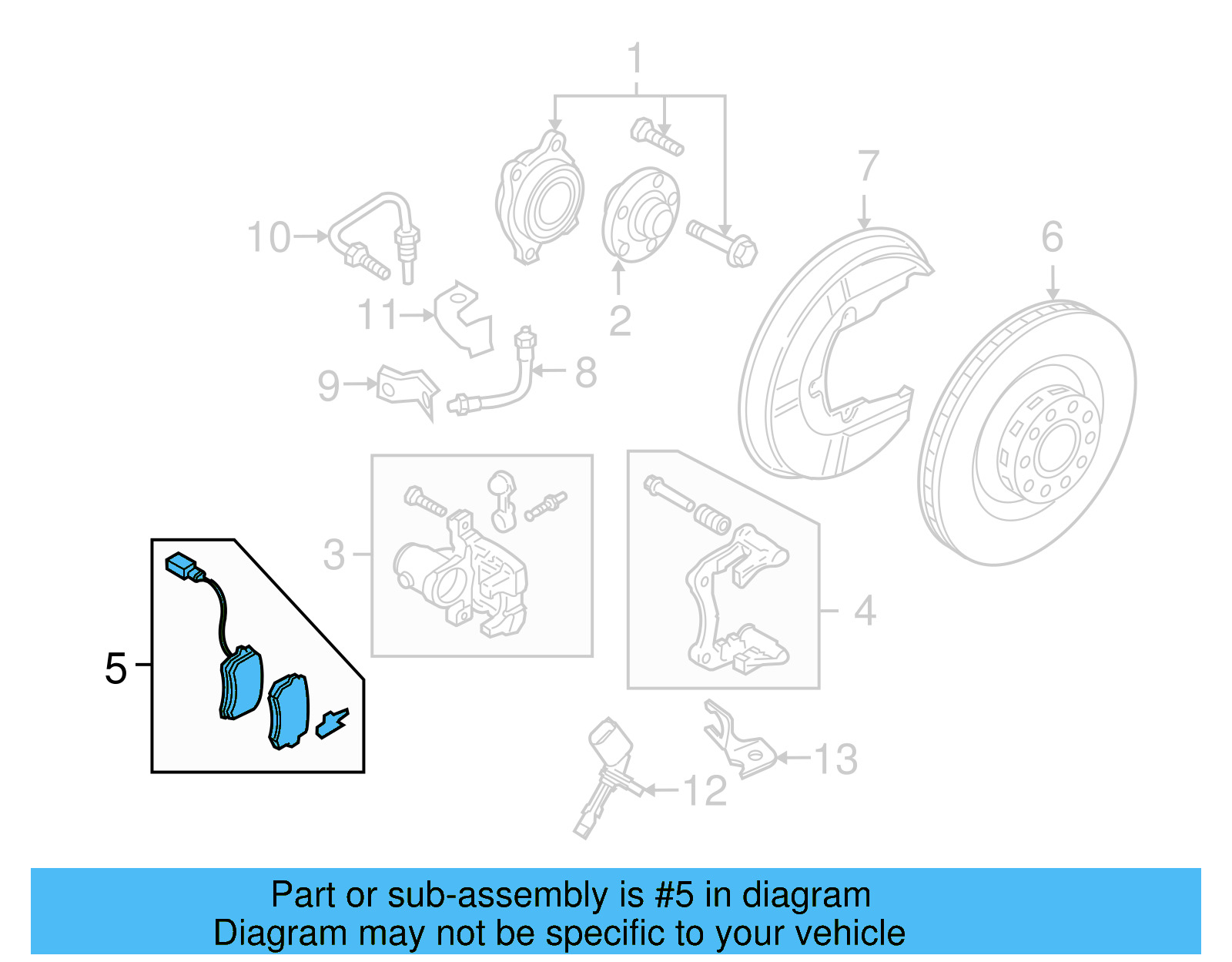 Brake Pads Rear 3D0-698-451-A - View 7