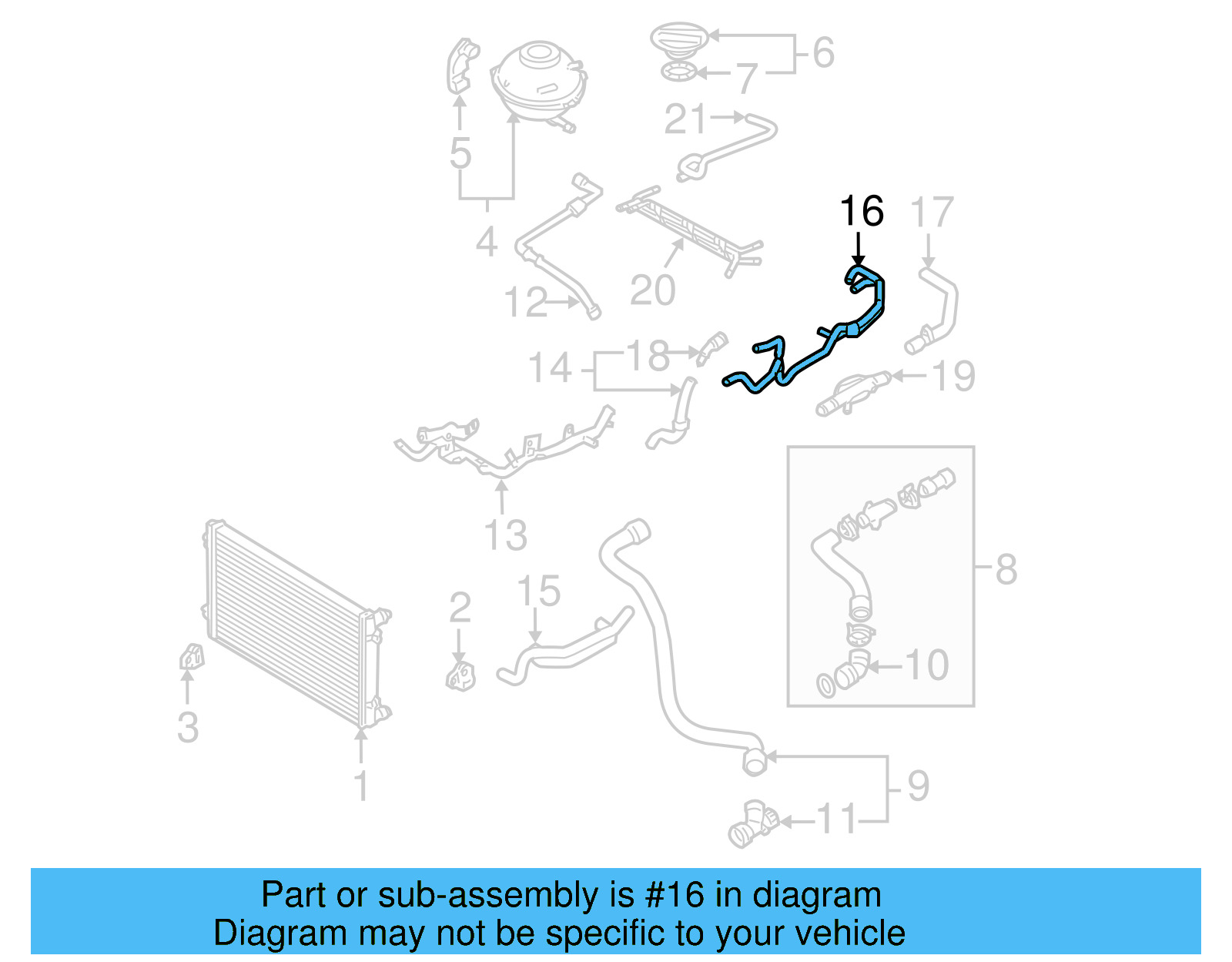 Hose 1C0-121-447-AR - View 3