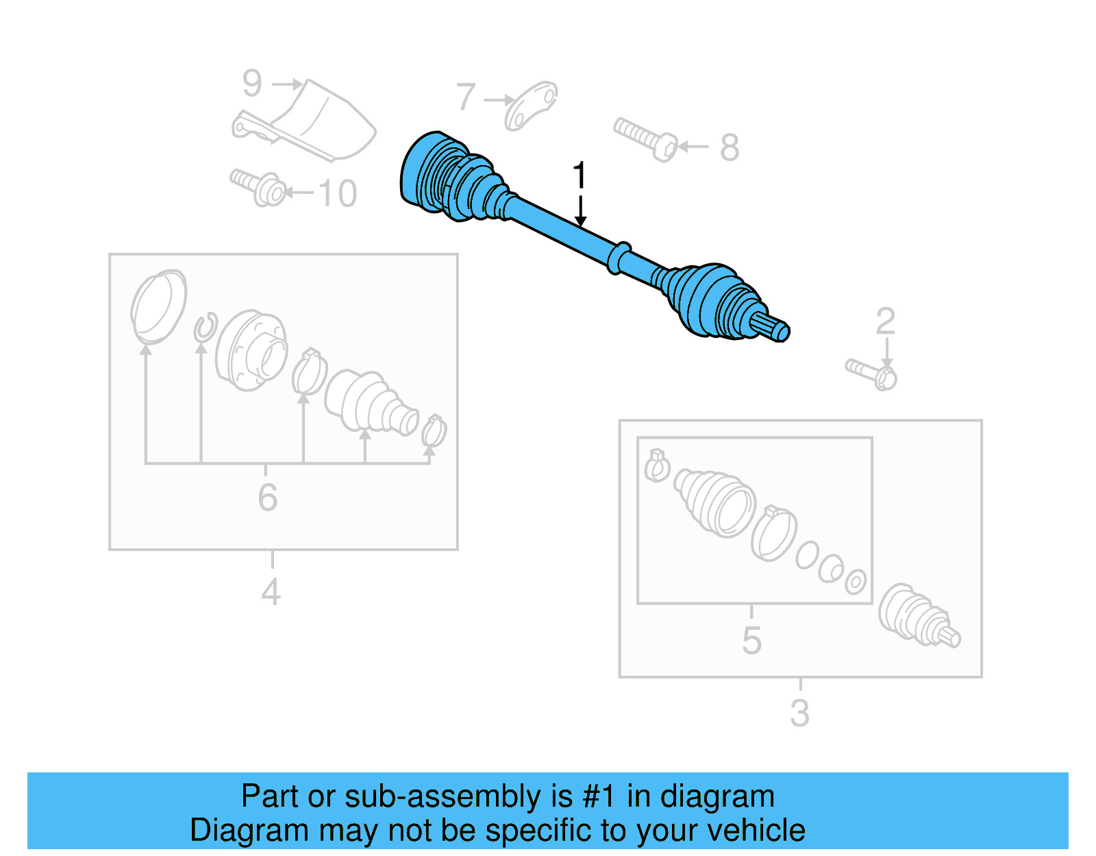 Axle Assembly 1K0-407-271-MC - View 3
