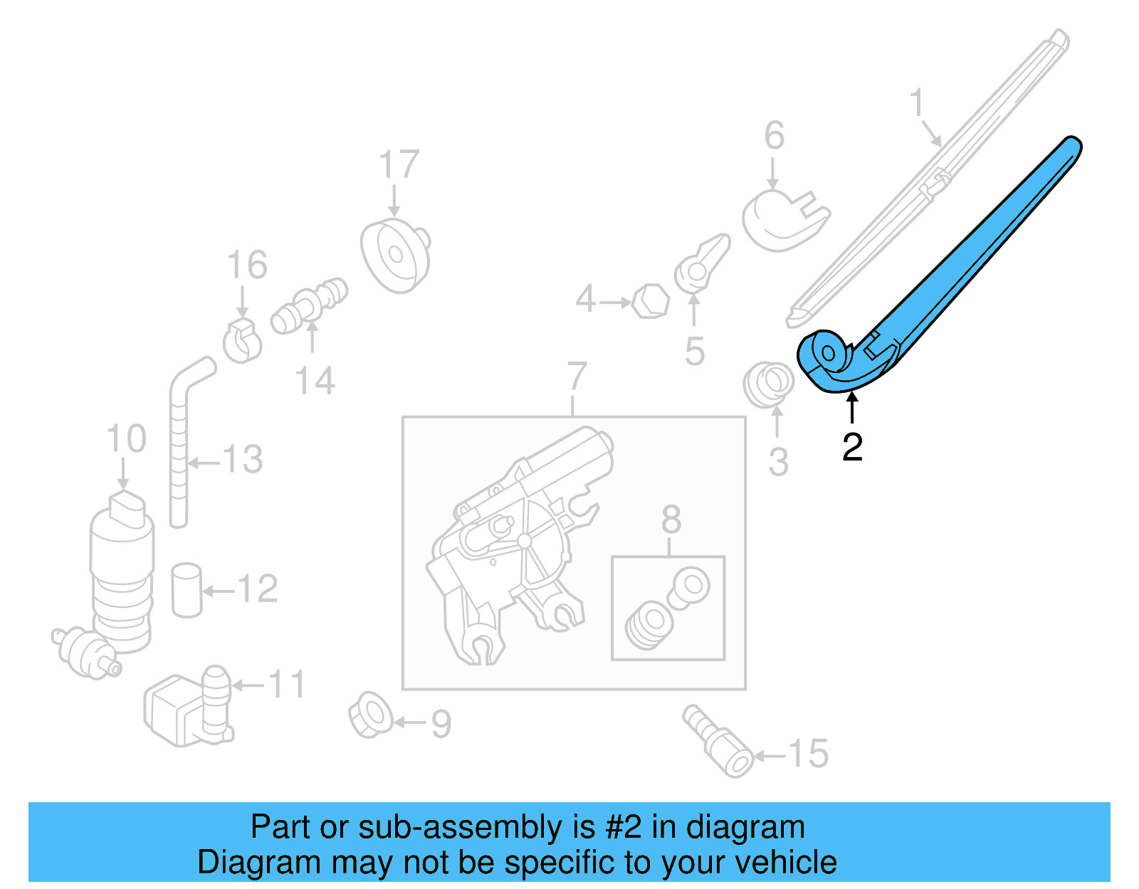Wiper Arm 8R0-955-407-1P9 - View 2