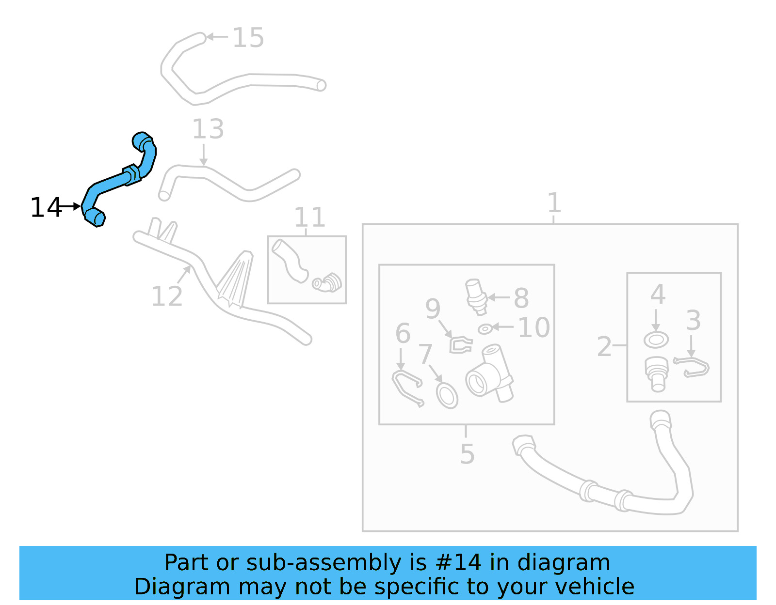 Reservoir Hose 5QF-122-109-A - View 6