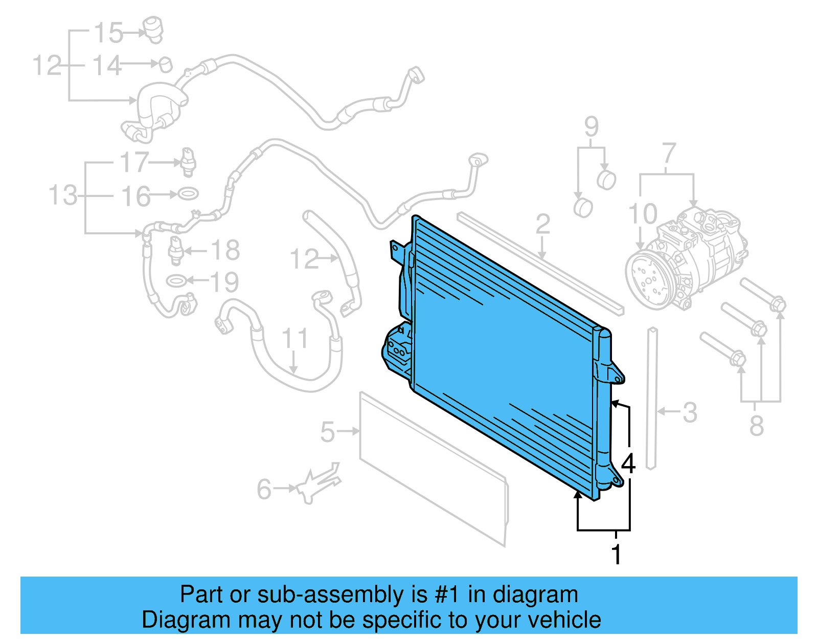 A/C Condenser 1K0-820-411-AH - View 4