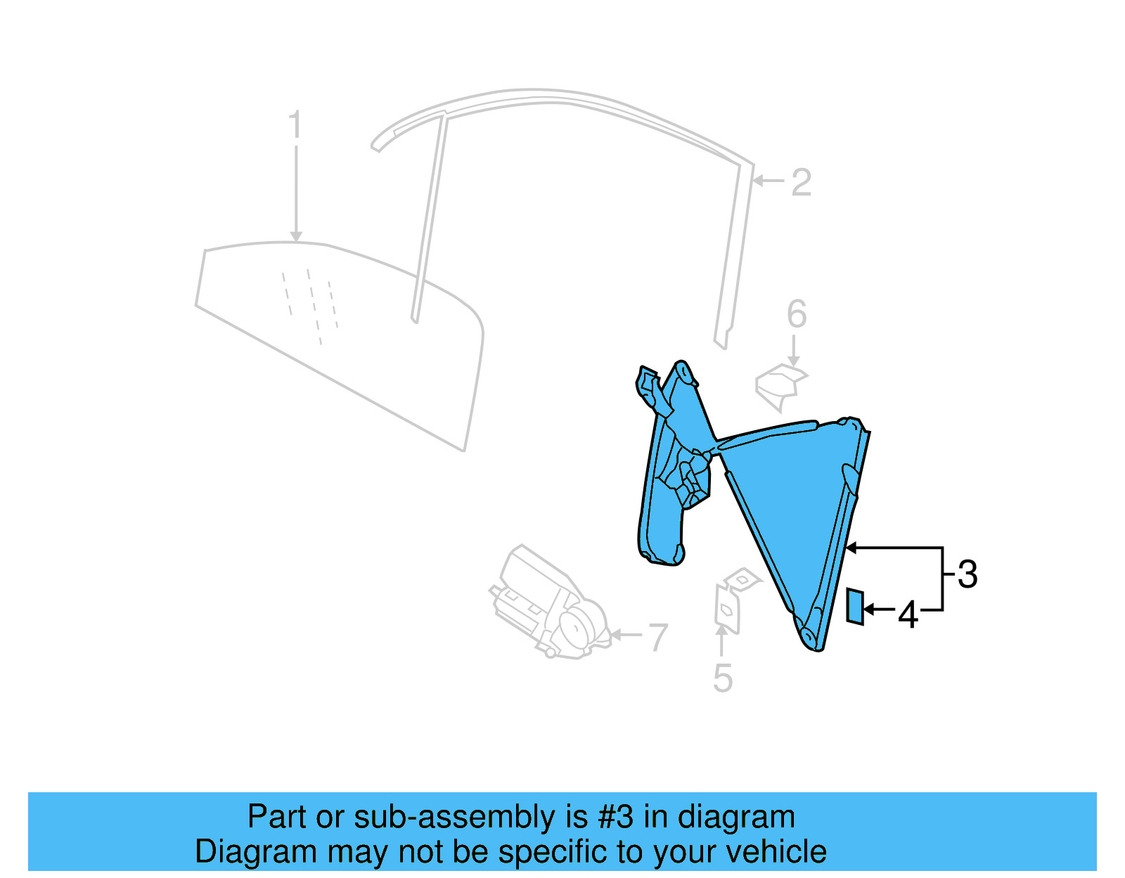 Window Regulator 7L0-837-462-F - View 3