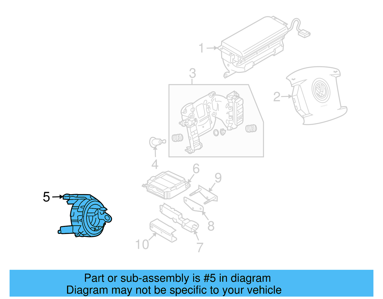 Clock Spring 8E0-953-541-E - View 7