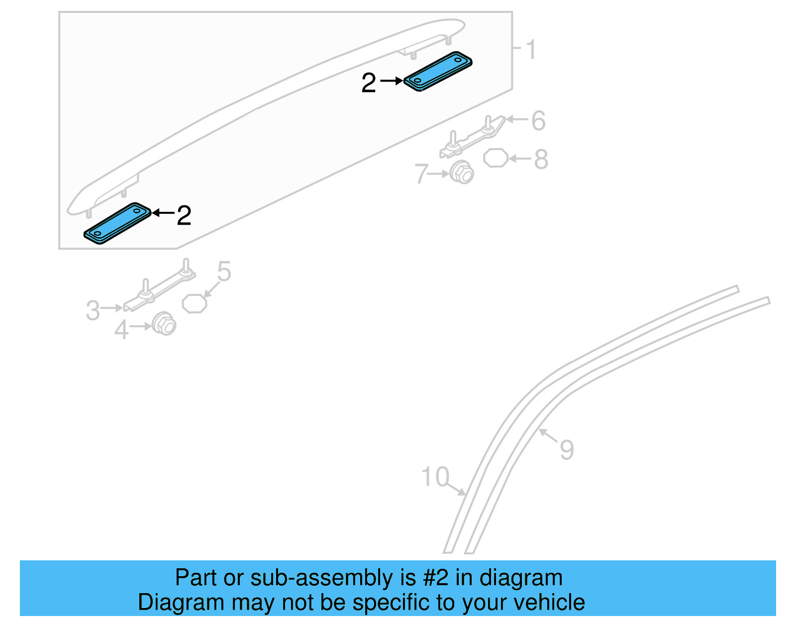 Roof Rail Gasket Set 7P6-898-182-A - View 4