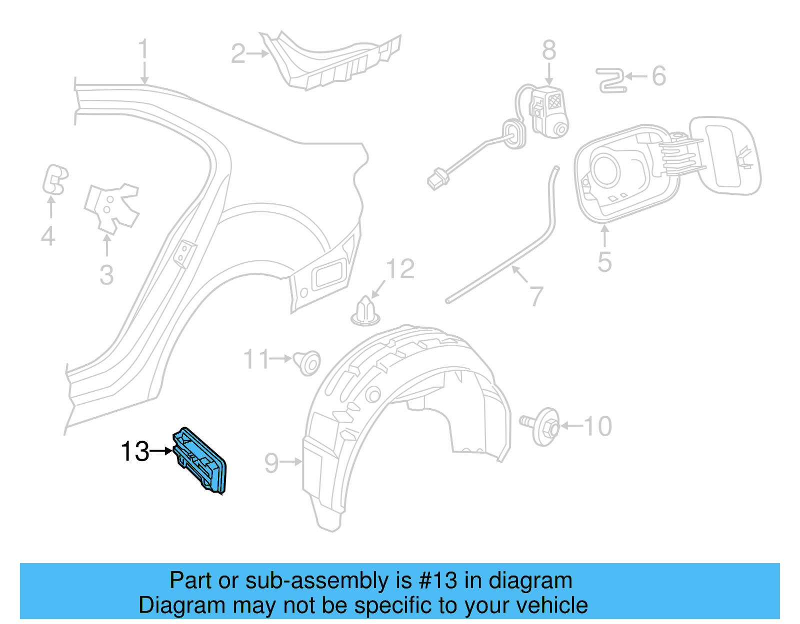 Quarter Panel Air Vent Grille 3C0-819-465 - View 16