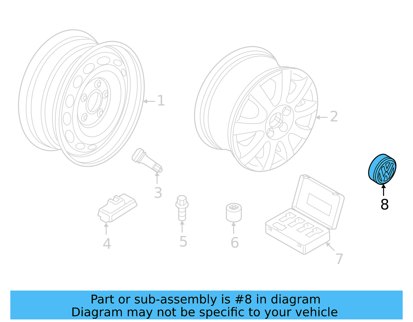 Wheel Center Cap 2GJ-601-171-FOD - View 5