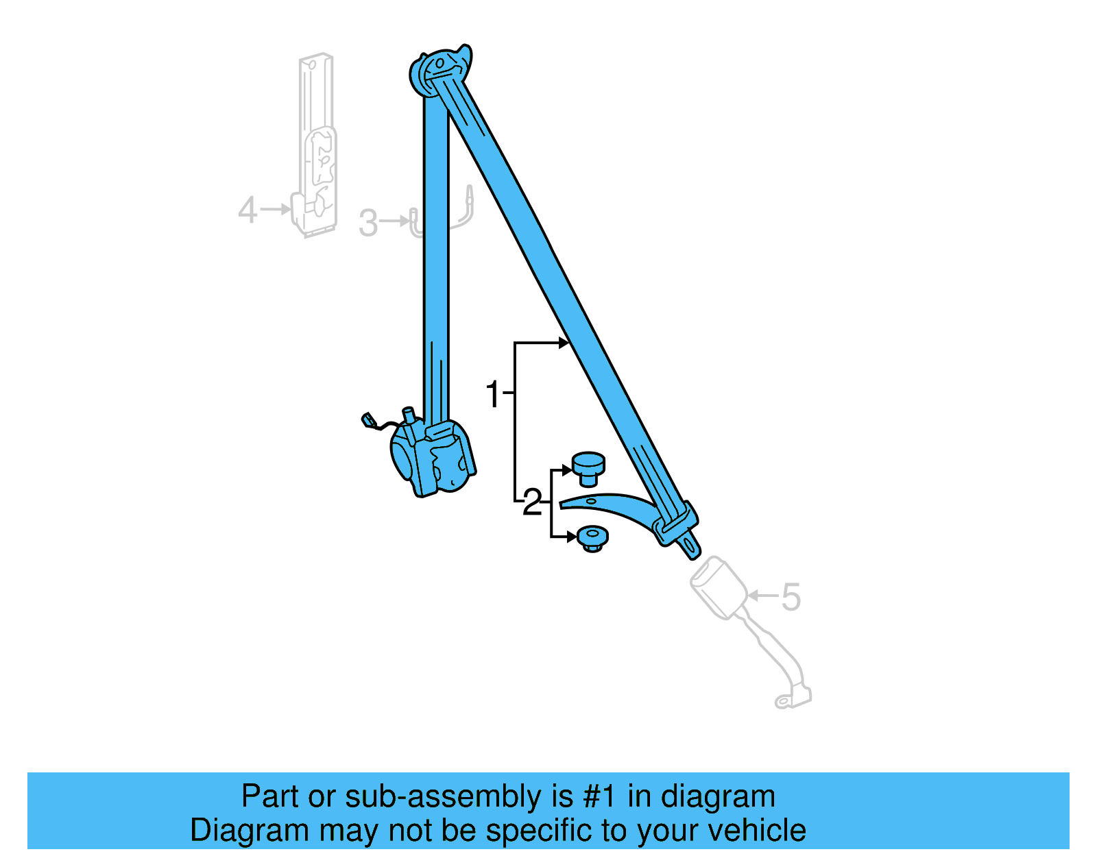 Seat Belt Assembly 3C1-857-705-G-RGR