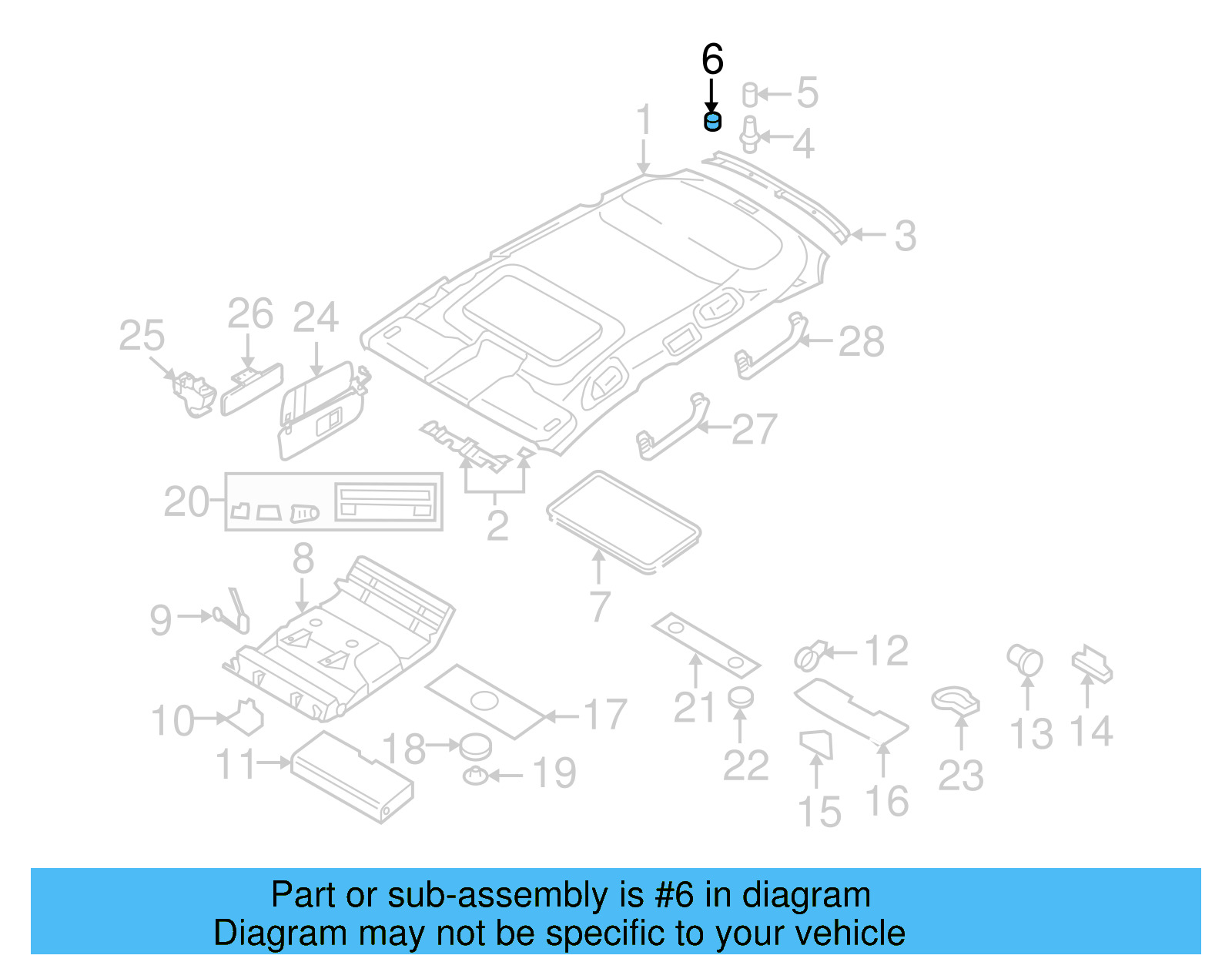 Rear Molding Retainer 7L0-867-300 - View 5