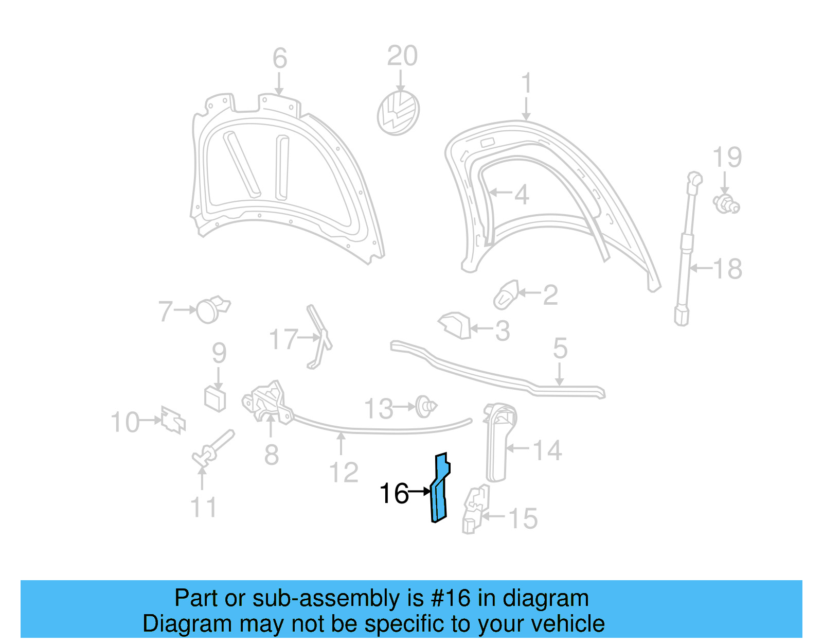 Release Handle Side Bracket 1Y0-823-573