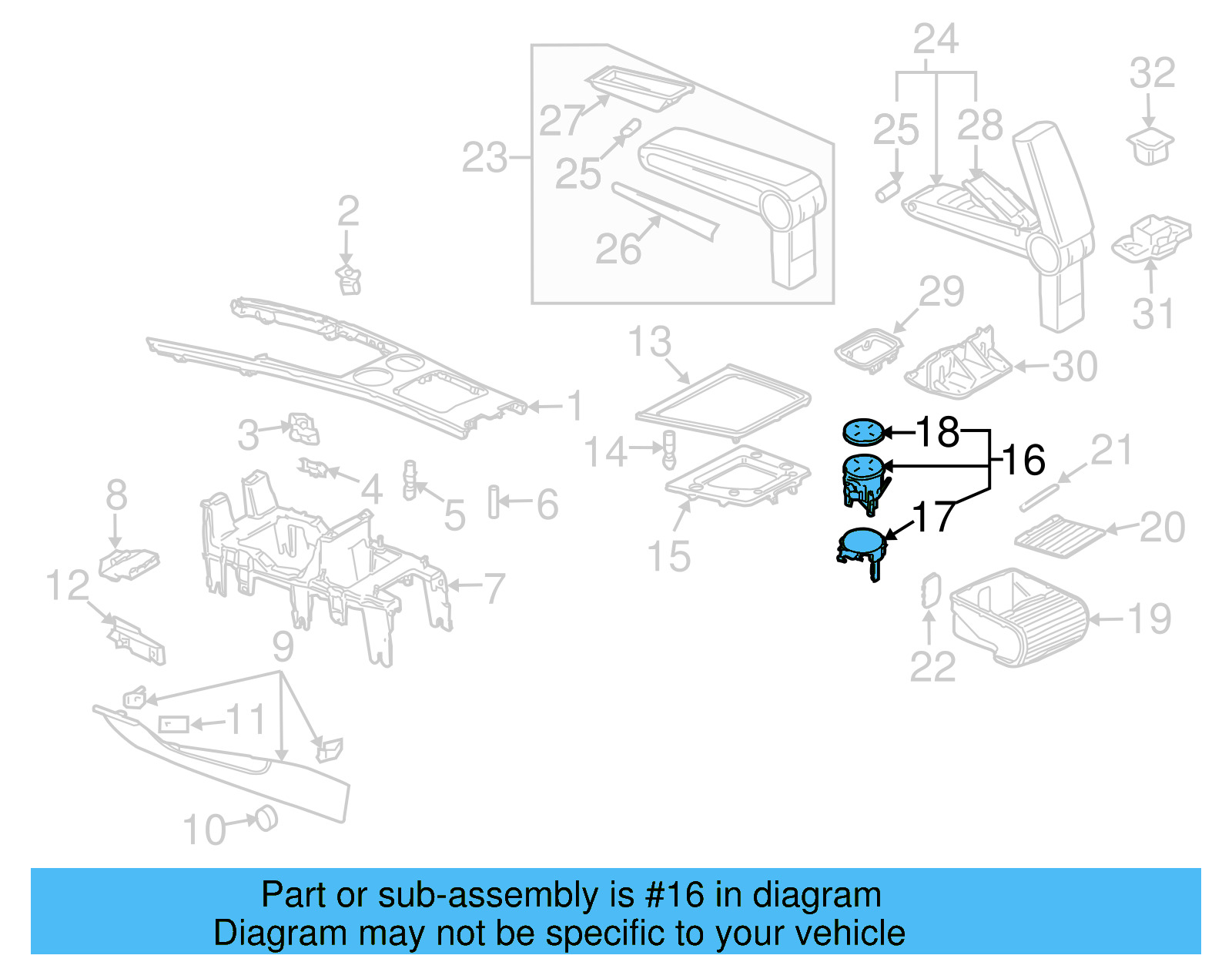 Cup Holder 3D0-858-602-G - View 4