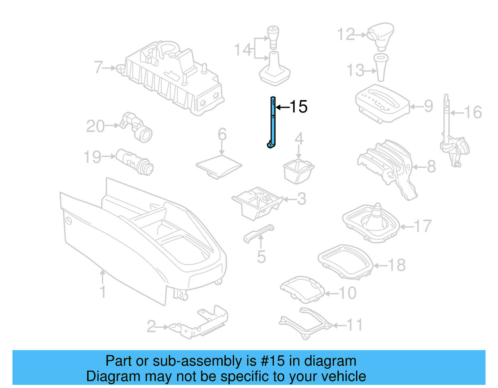 Gear Shift Assembly 1J0-711-112-E - View 11