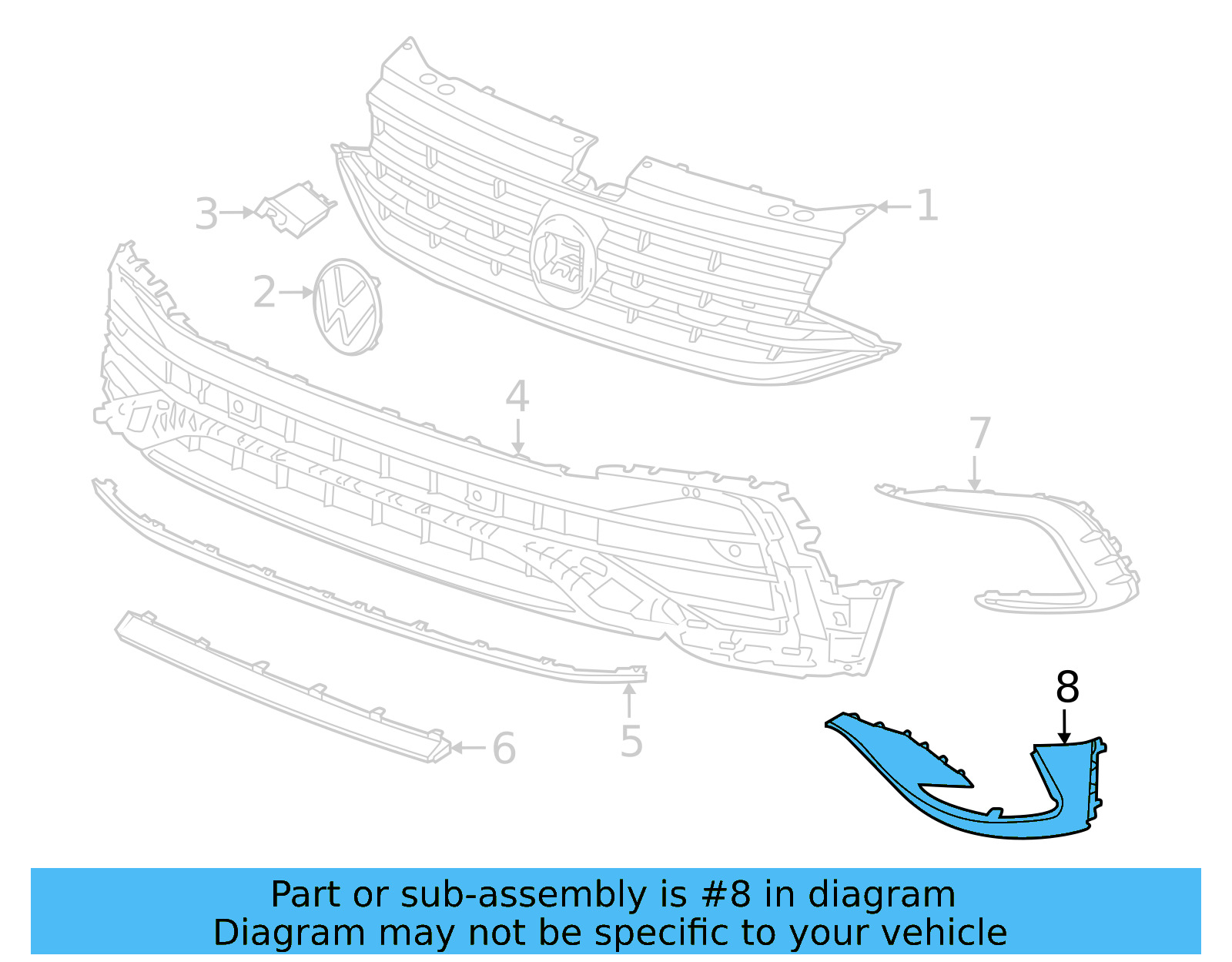 Corner Trim 5NN-853-211-G-GRU - View 4