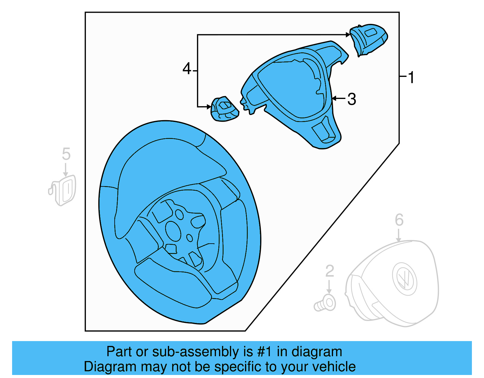 Steering Wheel 5C0-419-091-DQ-81U - View 4
