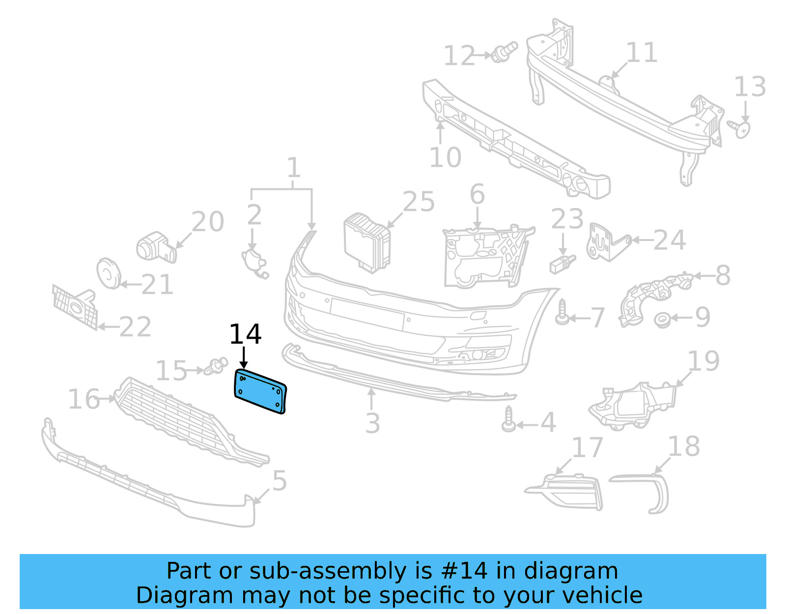 License Bracket 5G0-807-285-H-9B9 - View 2