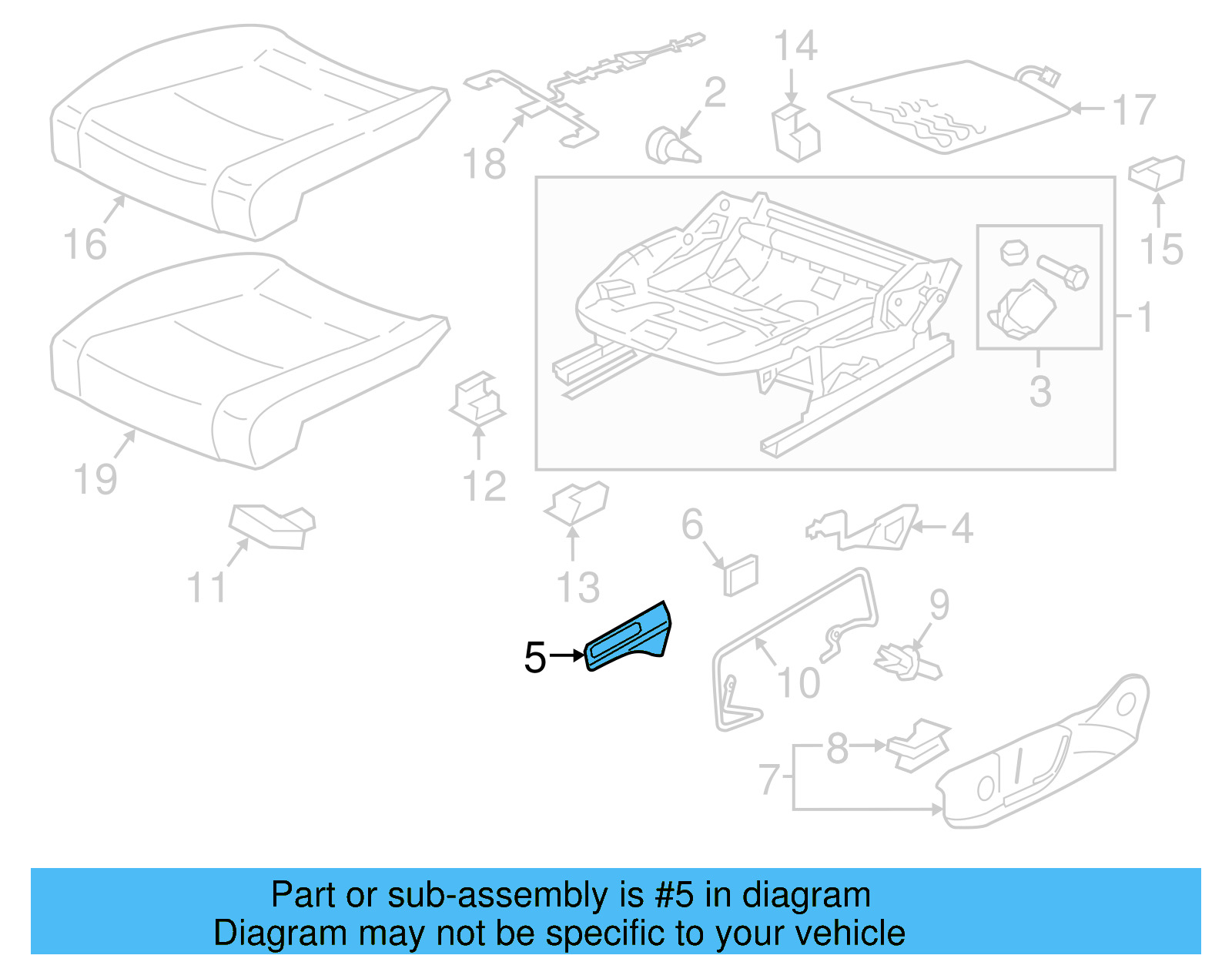 Adjust Handle 5G0-882-251-82V - View 5