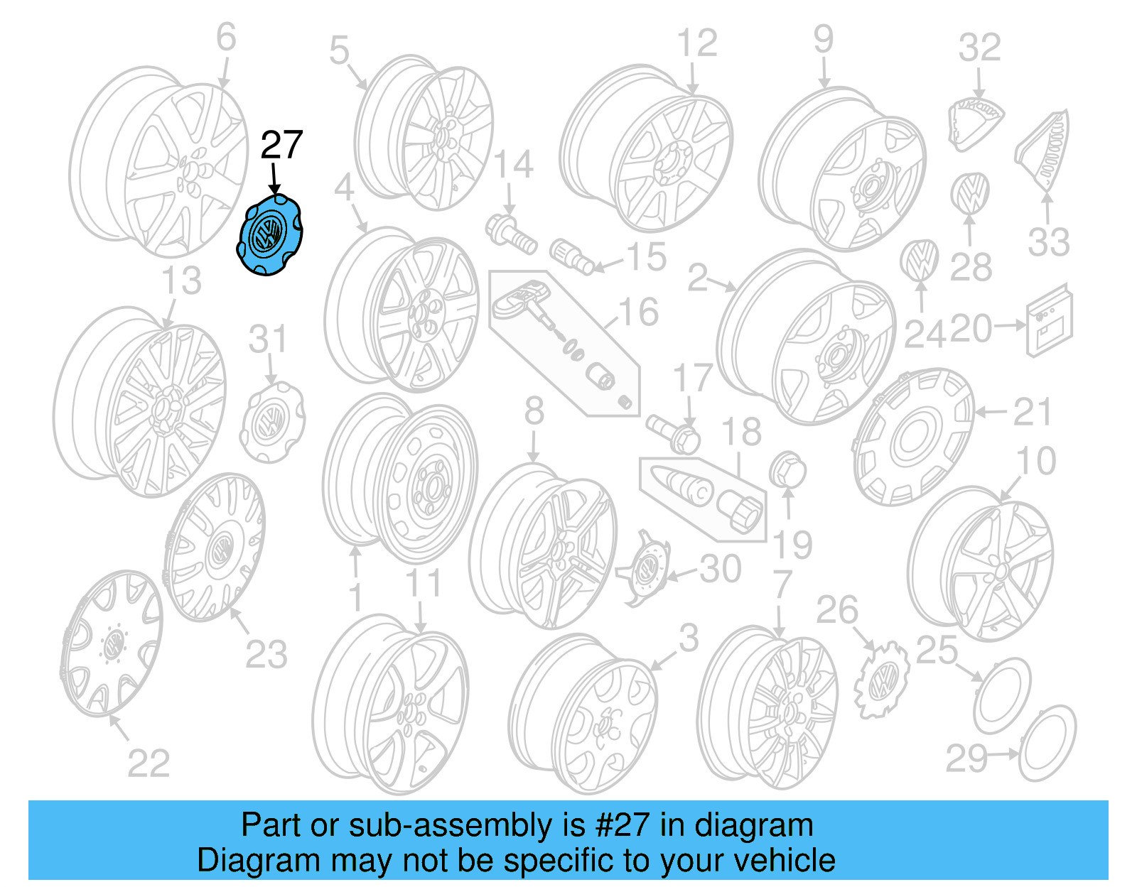 Center Cap 1C0-601-149-R-8Z8 - View 6