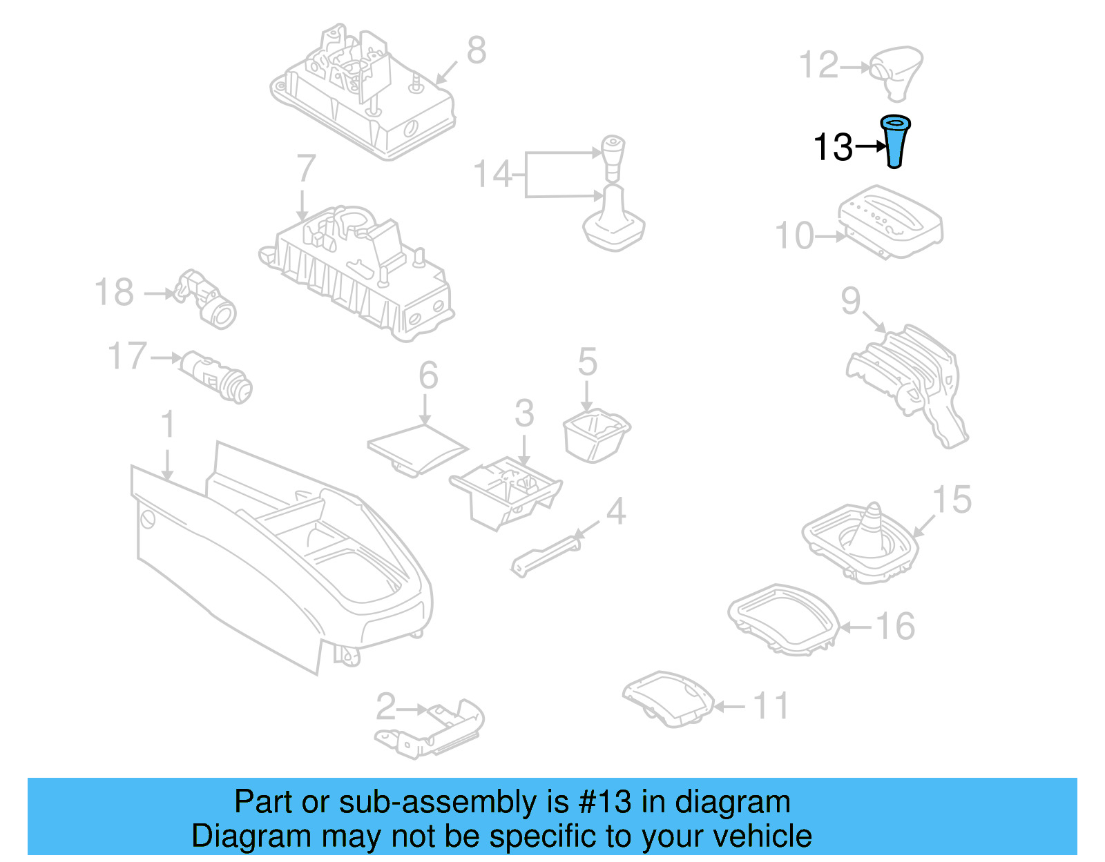 Shift Knob Sleeve 1J0-713-169-A - View 7