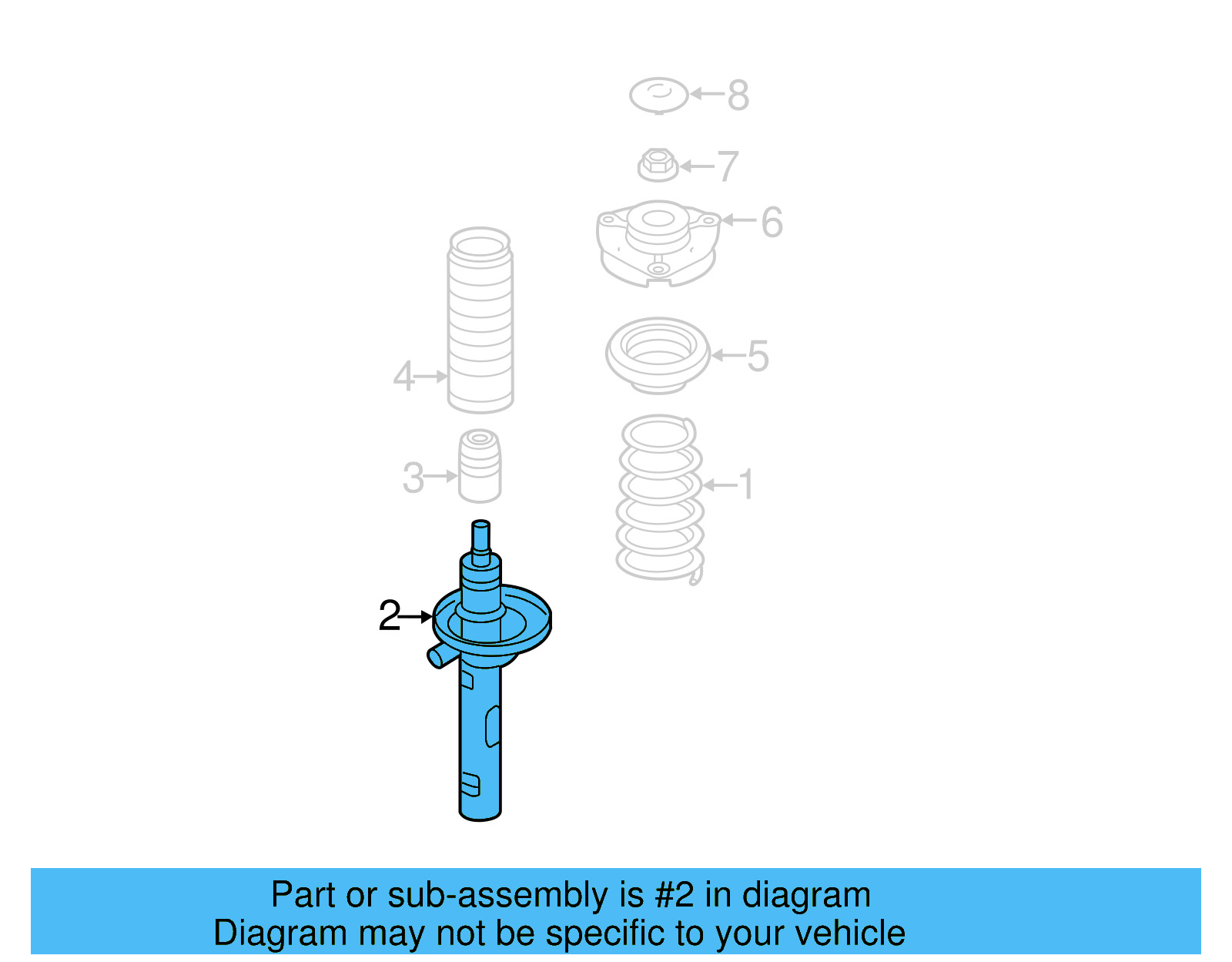 Strut 1T0-413-031-GP - View 2