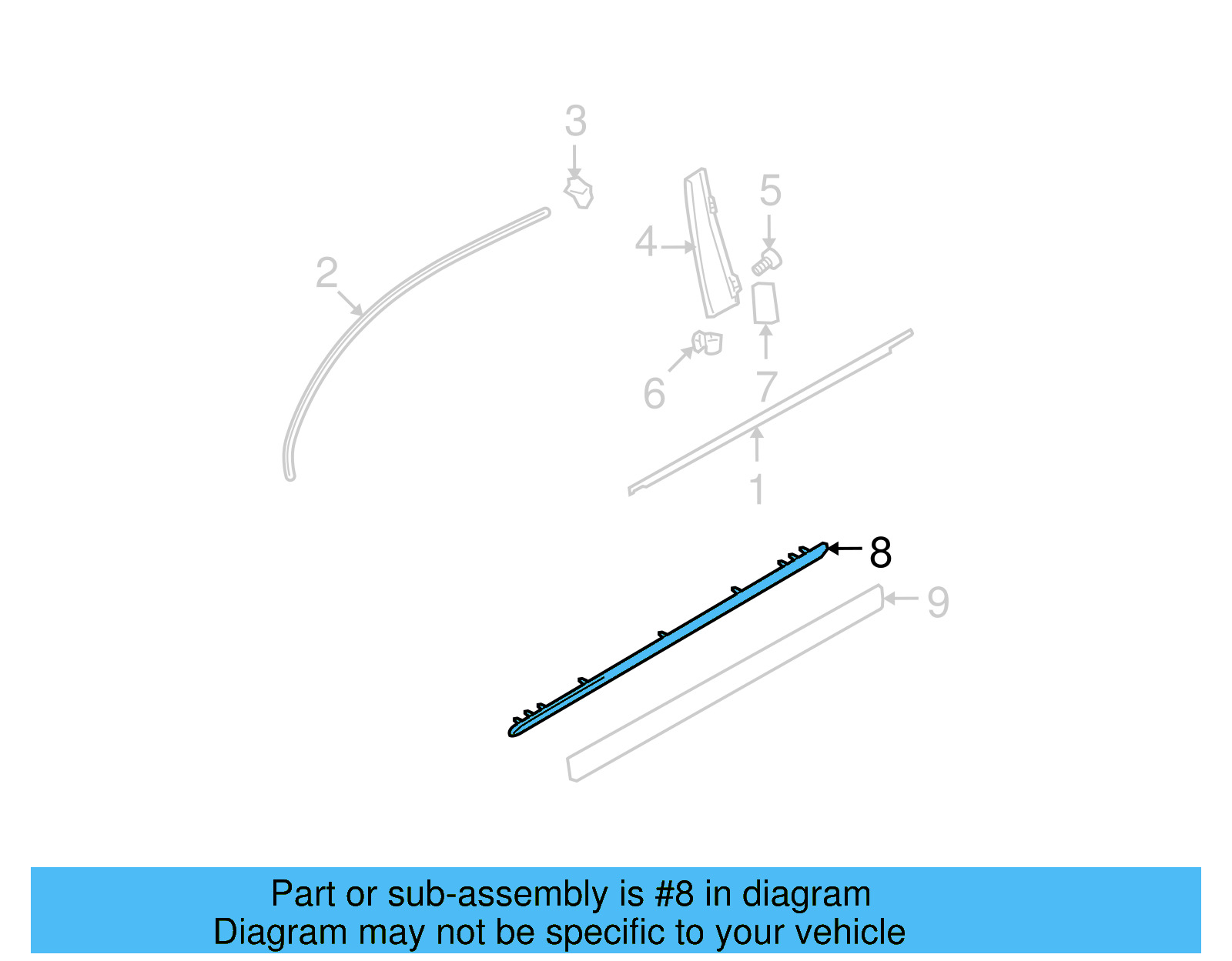 Side Molding 3C0-853-515-C-2ZZ - View 4