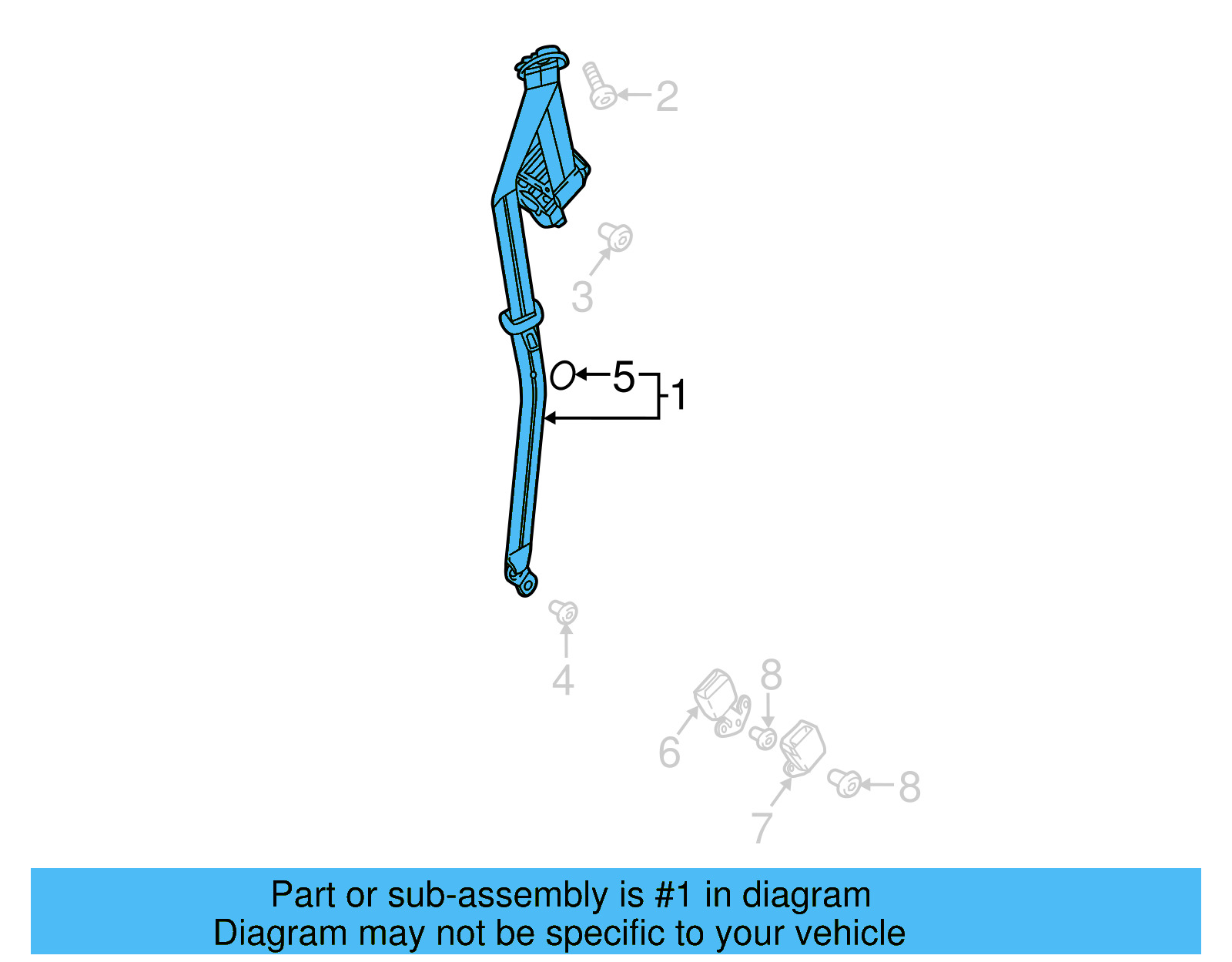 Seat Belt Assembly 5NN-857-812-RAA - View 4